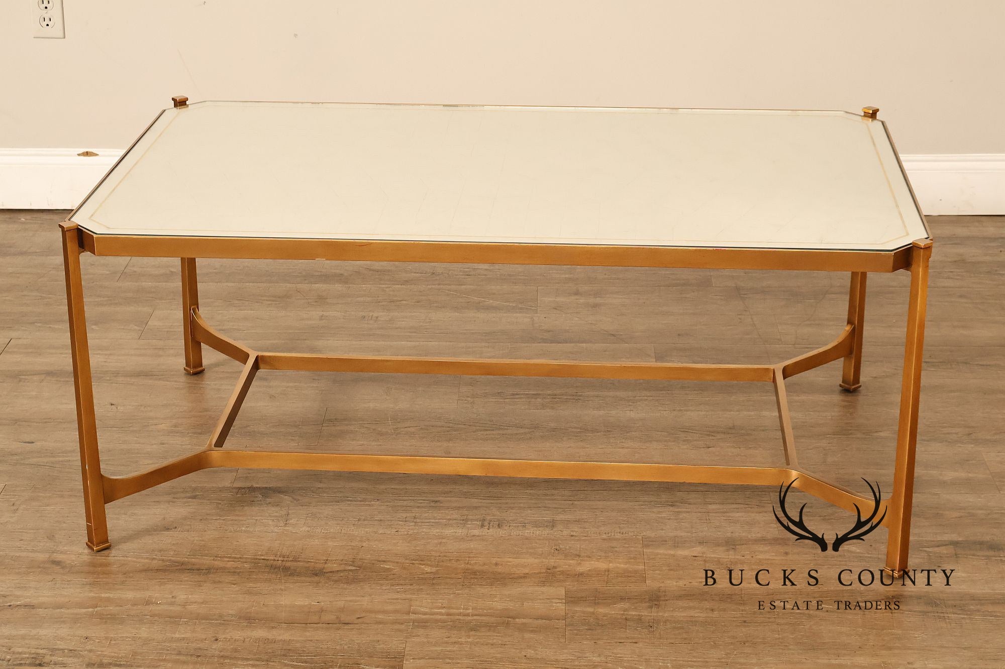 Jonathan Charles  Luxe Gilded iron Eglomise Cocktail Table