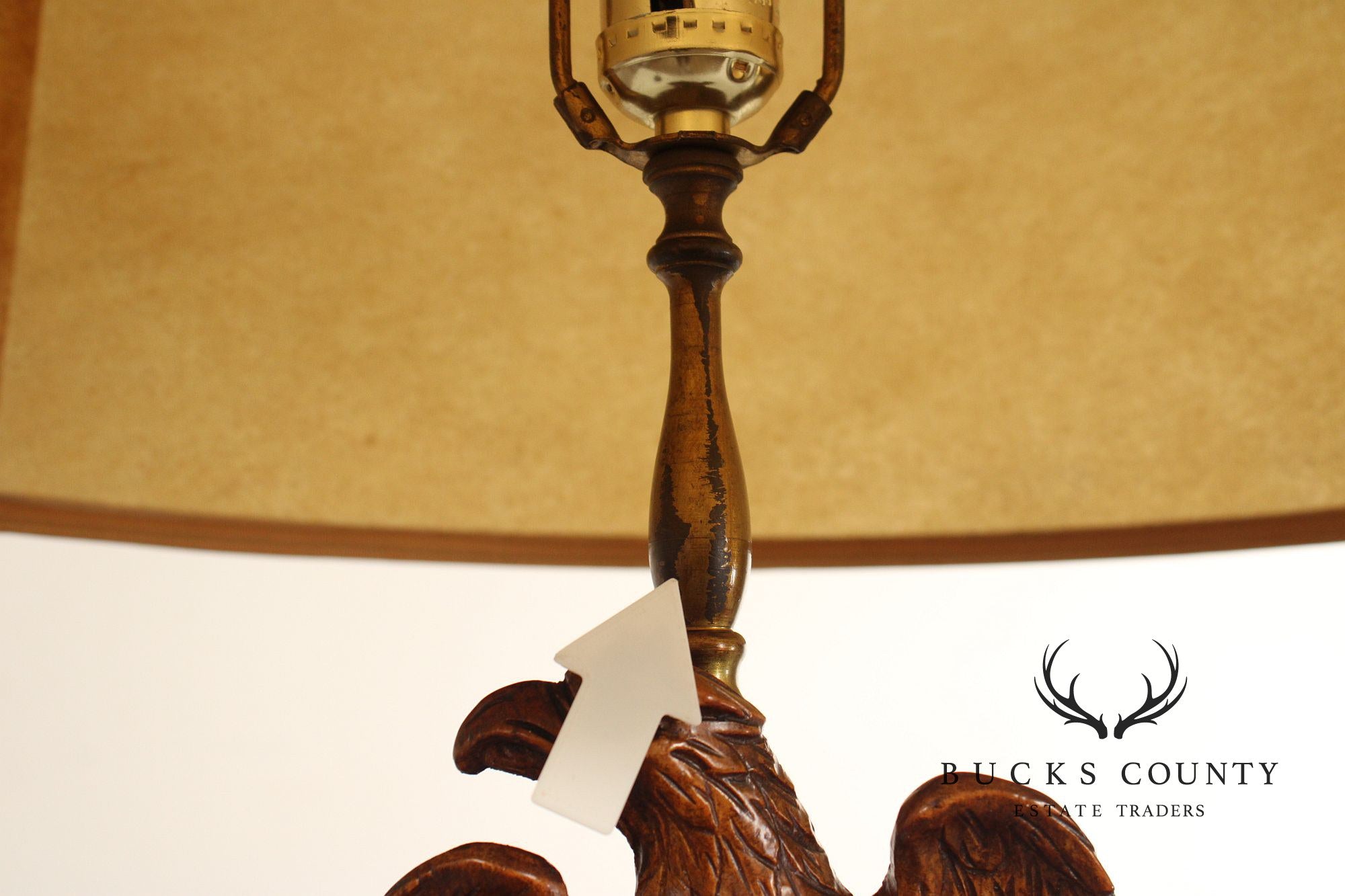 Federal Style Pair of Carved Wood Eagle Table Lamps