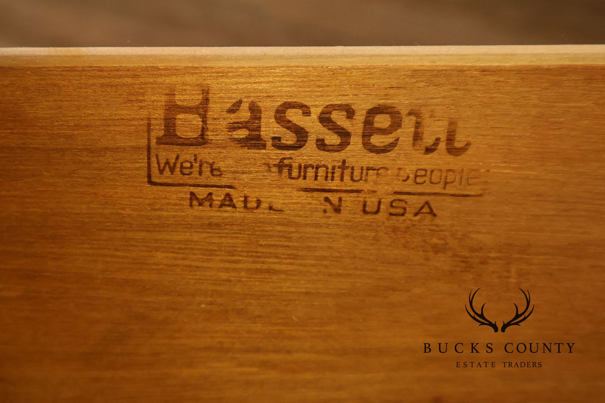 Bassett Campaign Style Walnut Triple Dresser