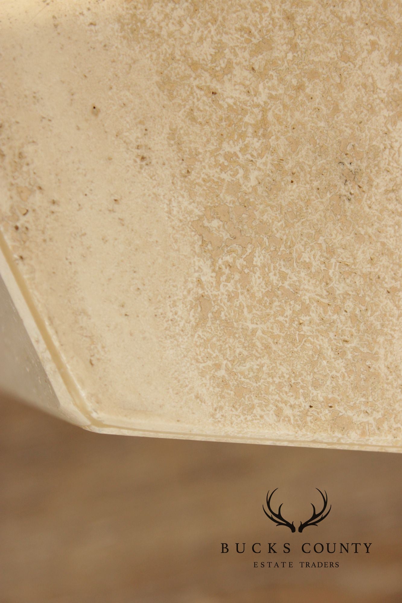 Postmodern Hexagonal Travertine Side Table Or Pedestal