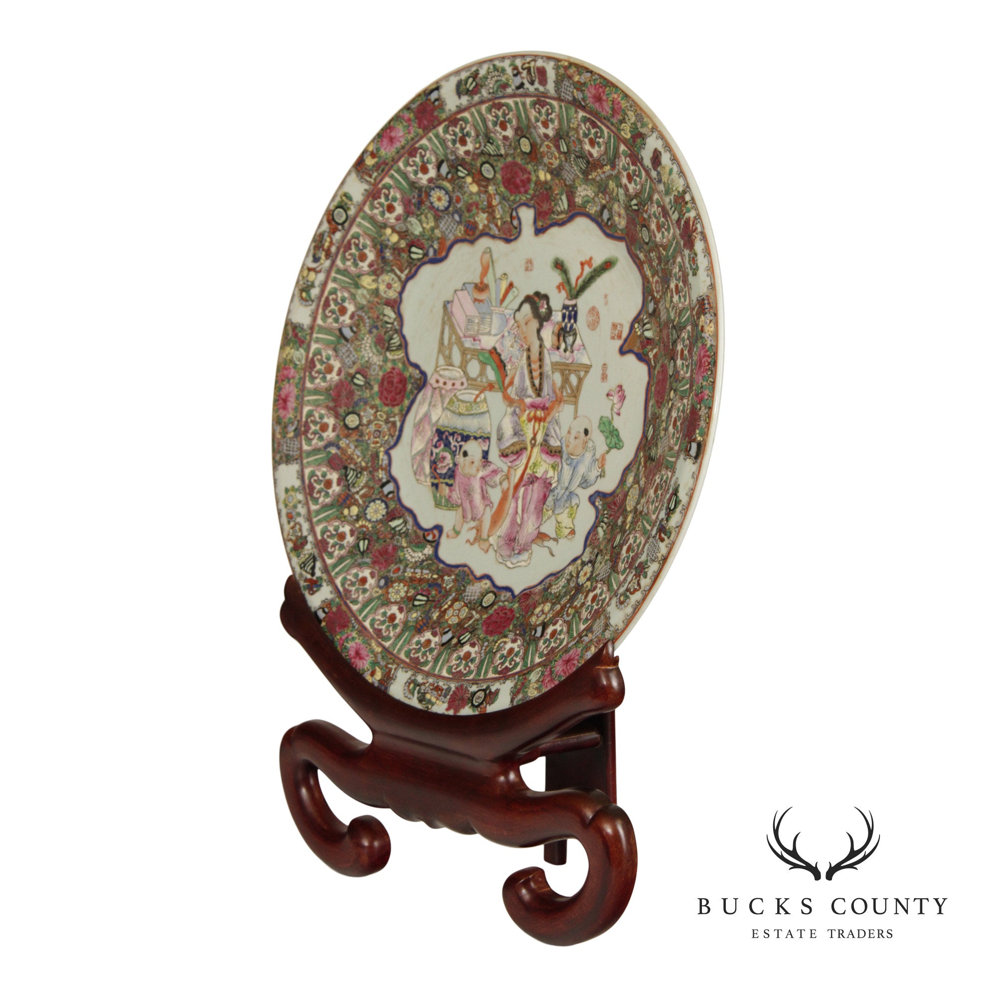 Chinese Monumental Famille Rose Porcelain Charger