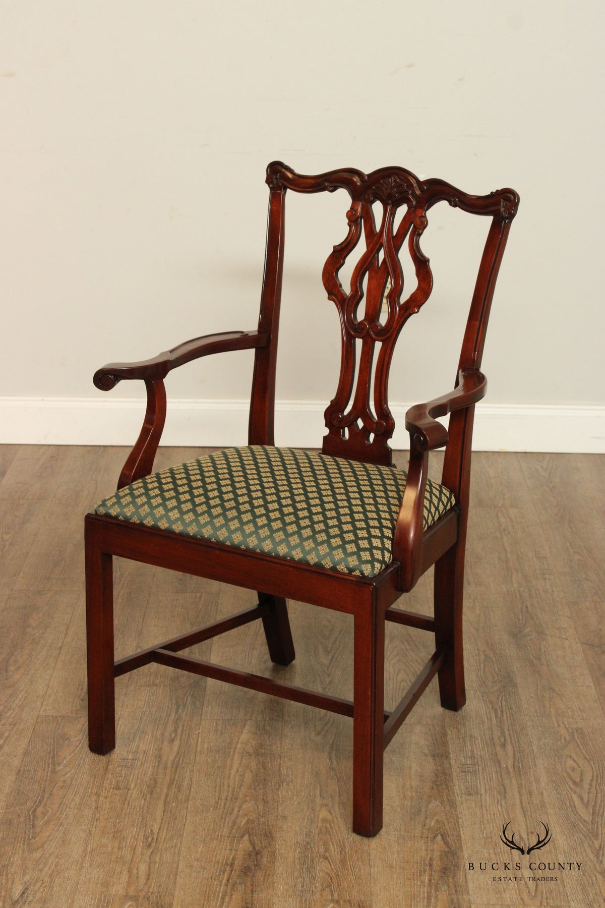 Chippendale Style Carved Mahogany Armchair