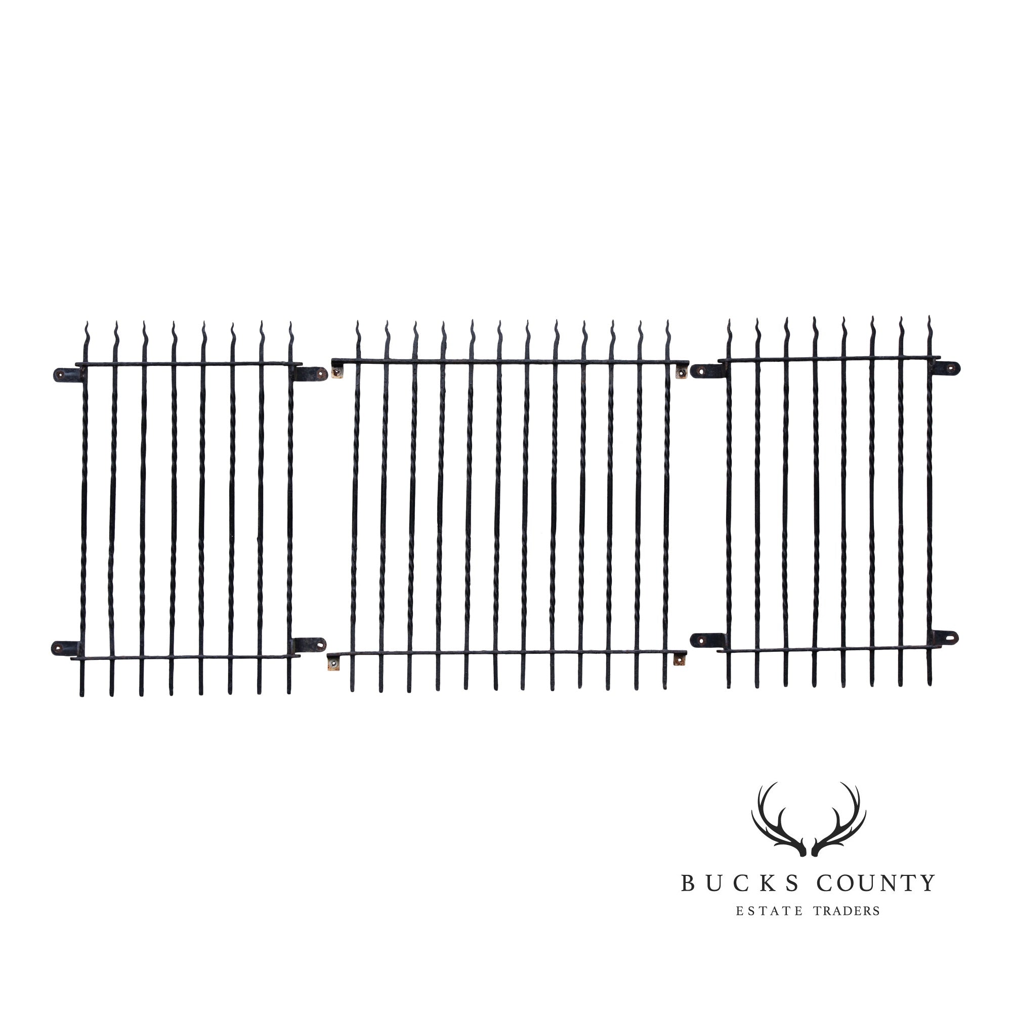 Hand Forged Set of Three Wrought Iron Window Grates