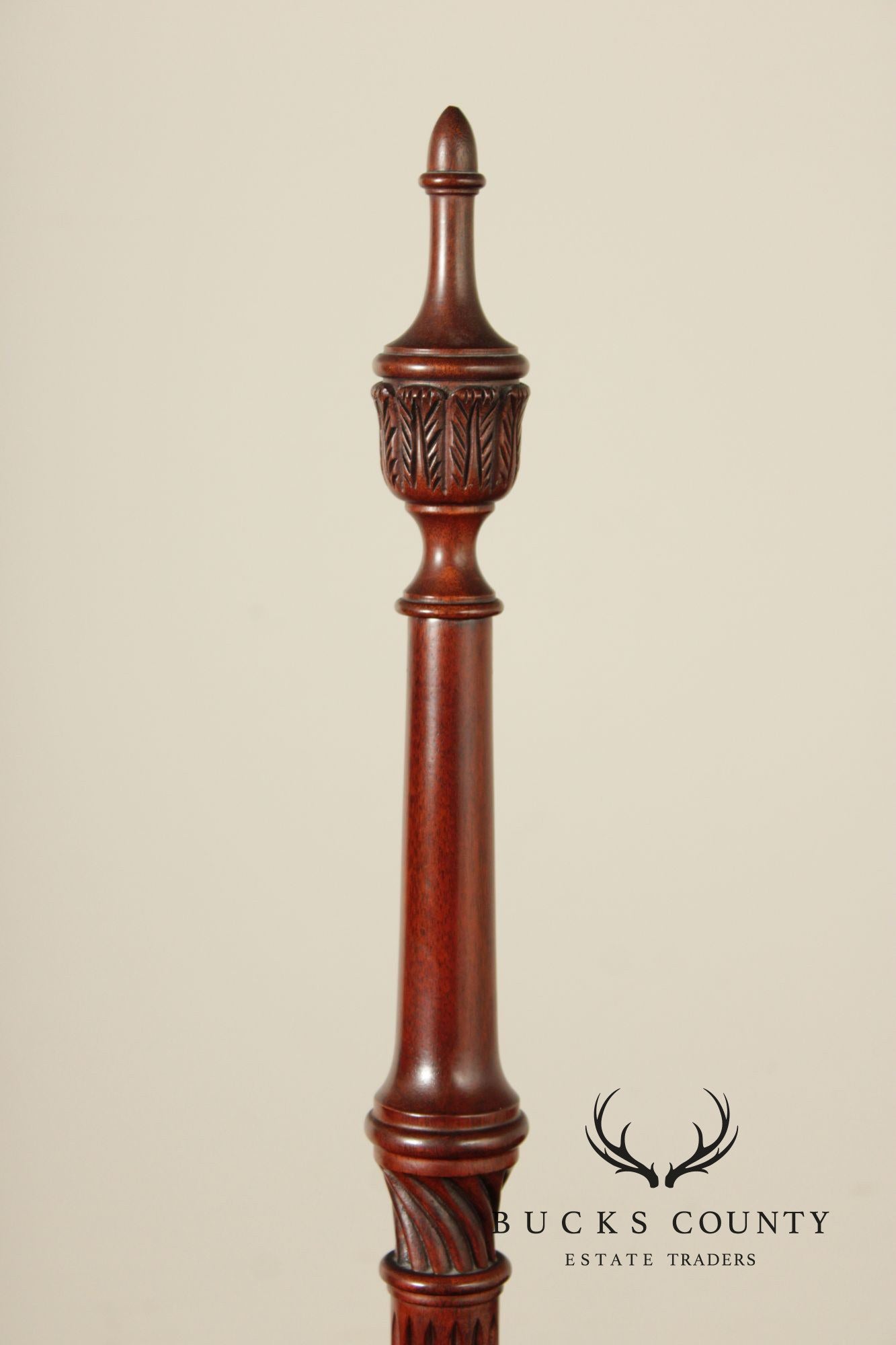 Henkel Harris King Four Poster Mahogany Rice Carved Bed