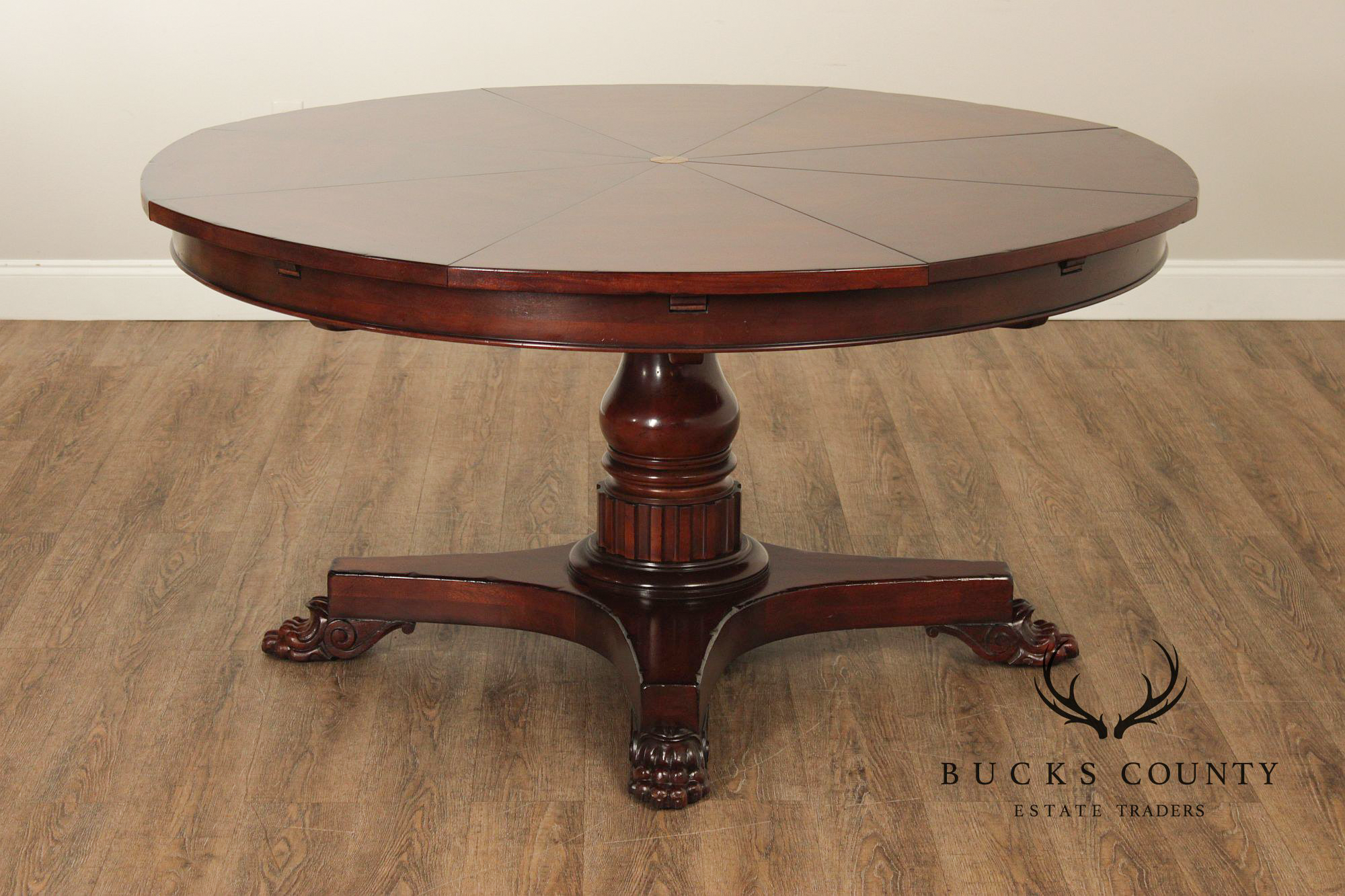 Oscar De La Renta For Century Furniture Mahogany Radial Extension Jupe Dining Table