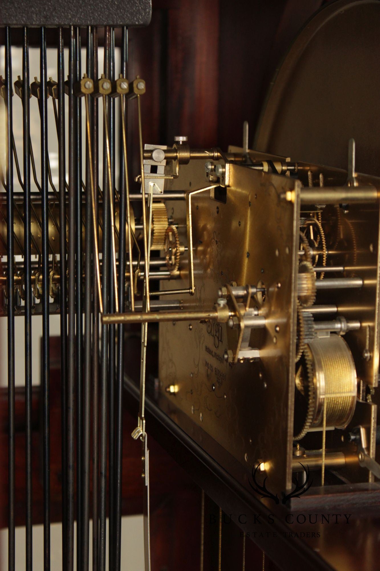 Sligh Mahogany Millennium Limited Edition Grandfather Clock With Corinthian Columns