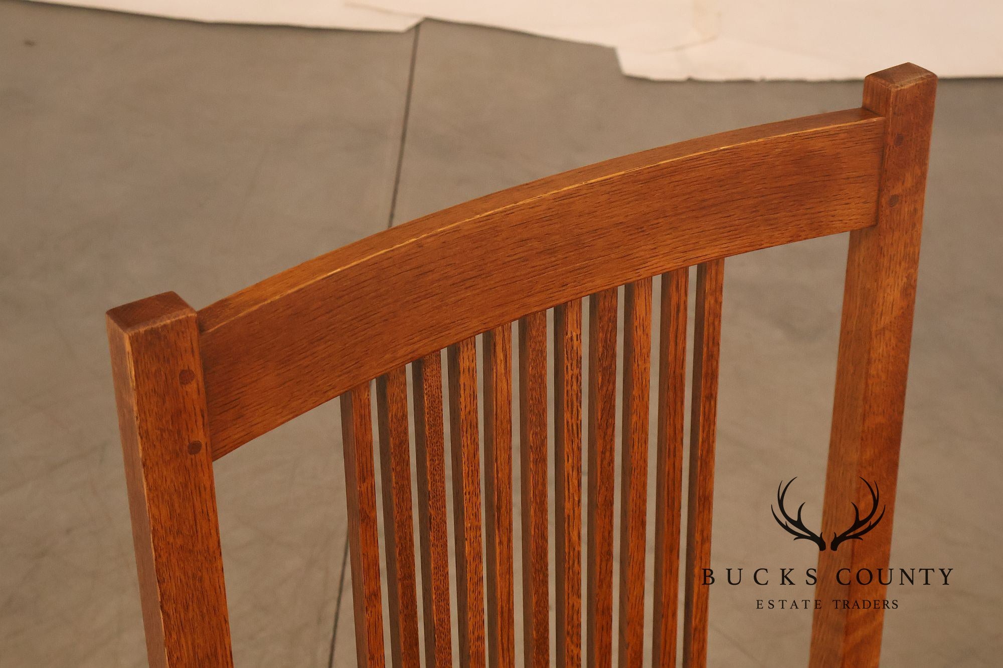 Stickley Mission Collection Set Of Six Oak Spindle Dining Chairs