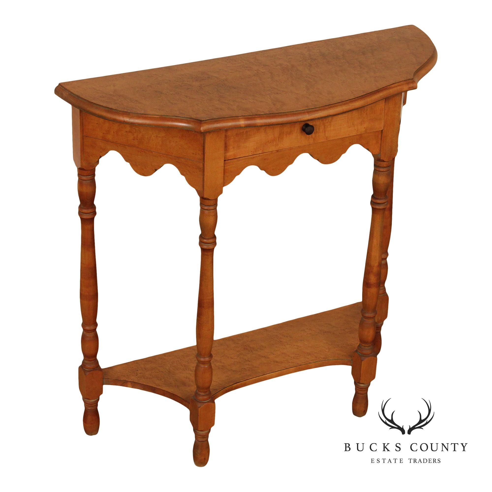 Colonial Style Bird's Eye Maple Narrow Hall Table