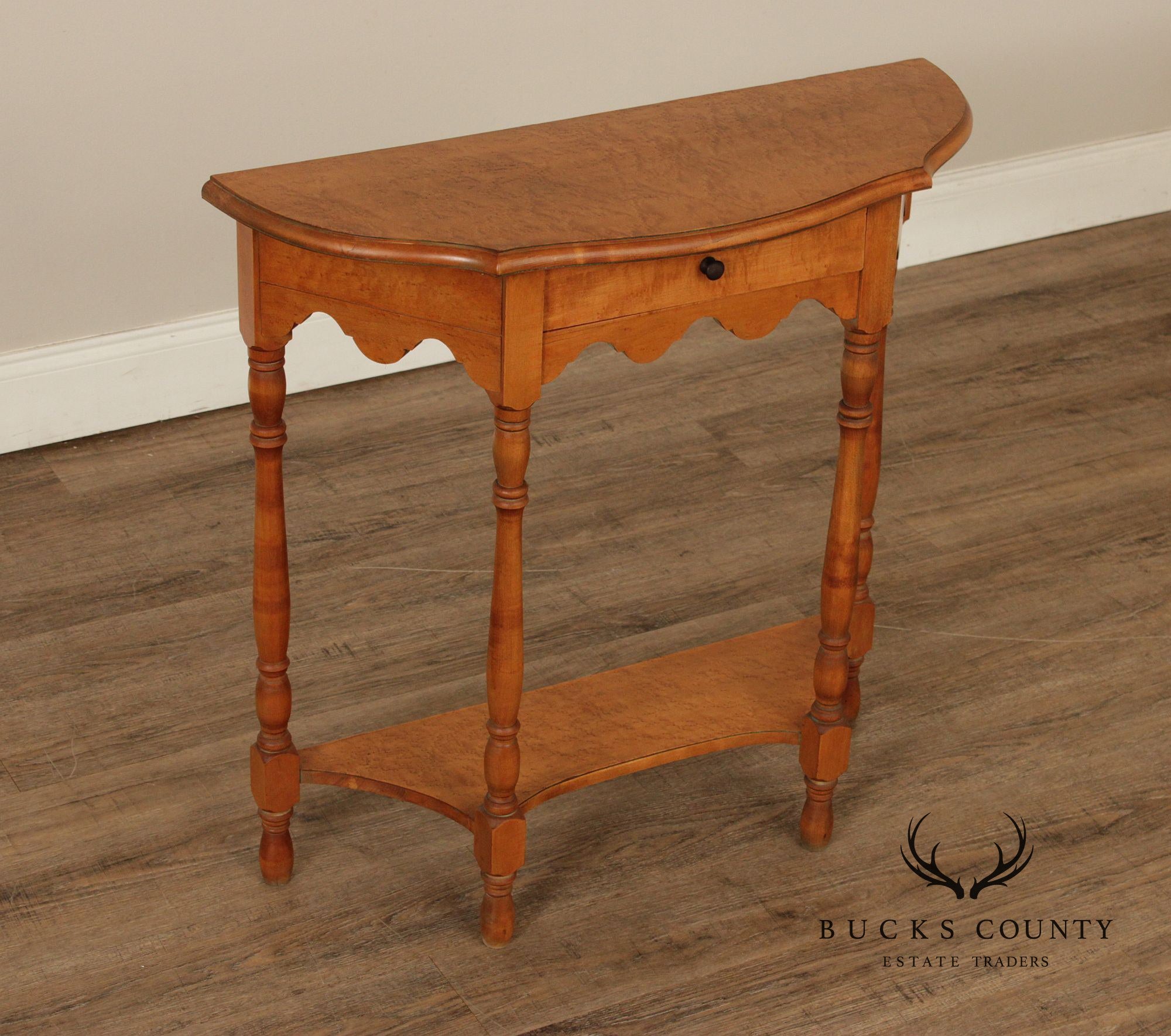 Colonial Style Bird's Eye Maple Narrow Hall Table