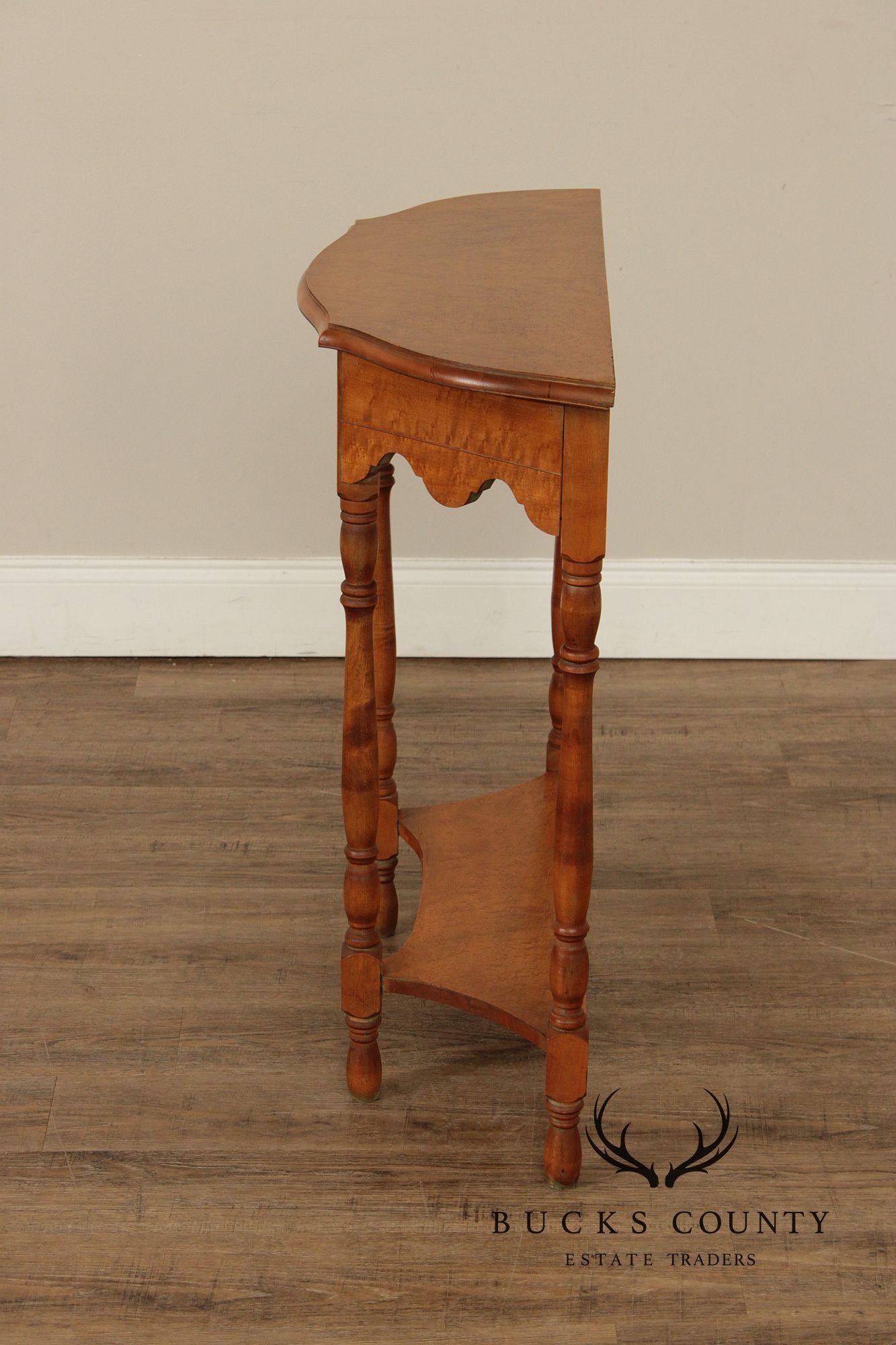 Colonial Style Bird's Eye Maple Narrow Hall Table