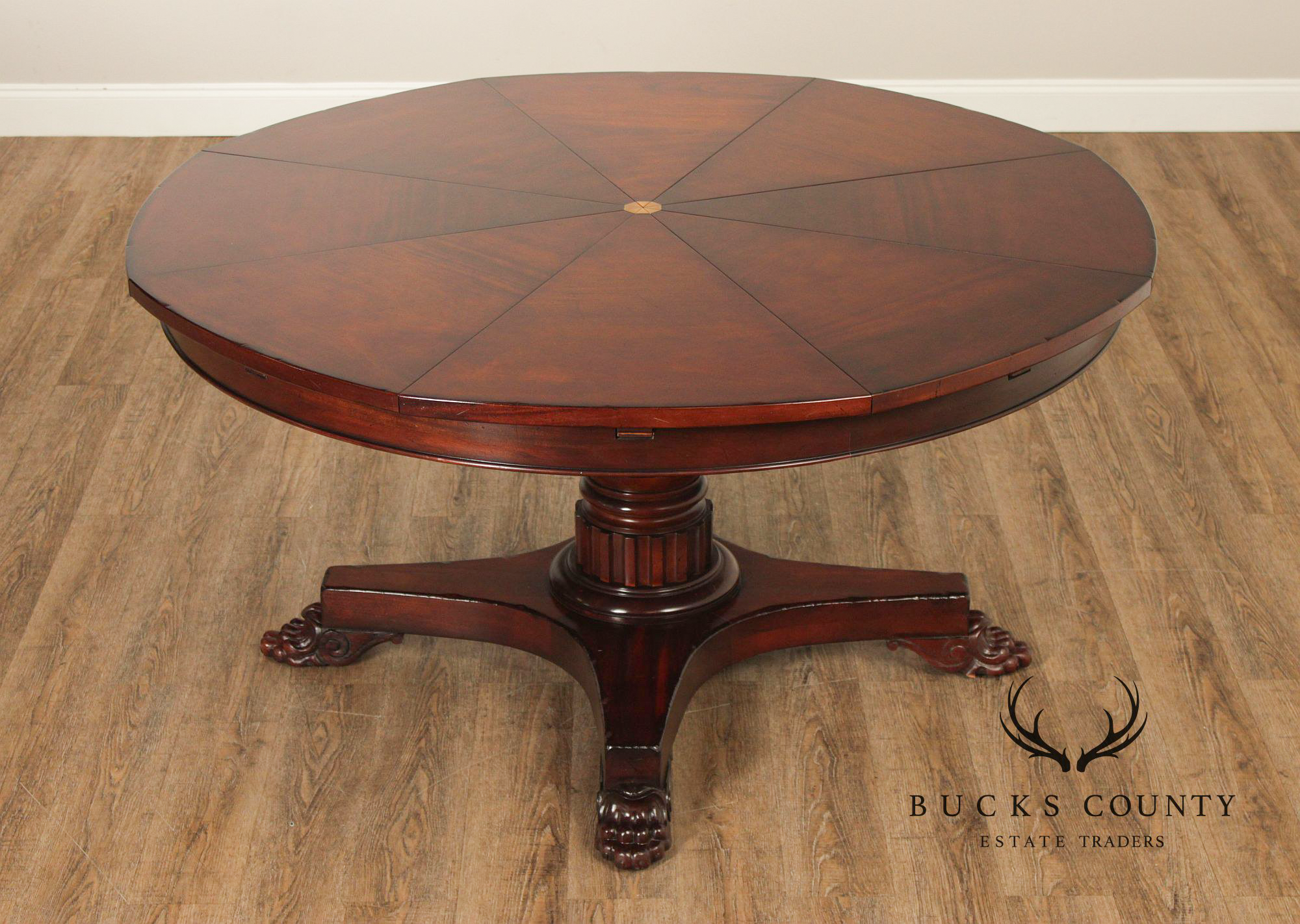 Oscar De La Renta For Century Furniture Mahogany Radial Extension Jupe Dining Table