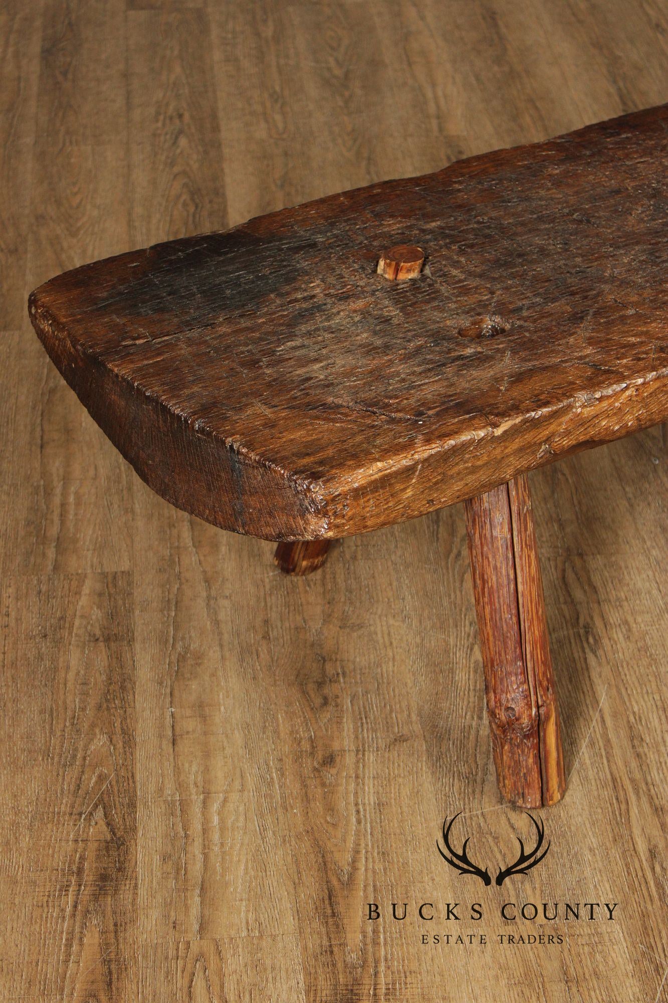 Antique Rustic Long Pig Bench