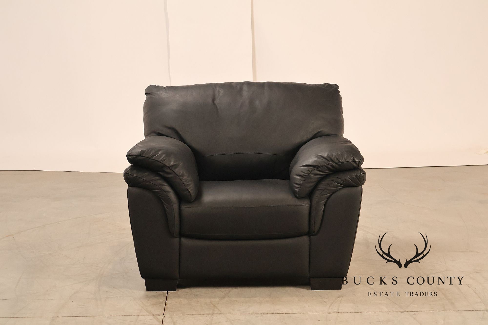 Italsofa Contemporary Black Leather Club Chair