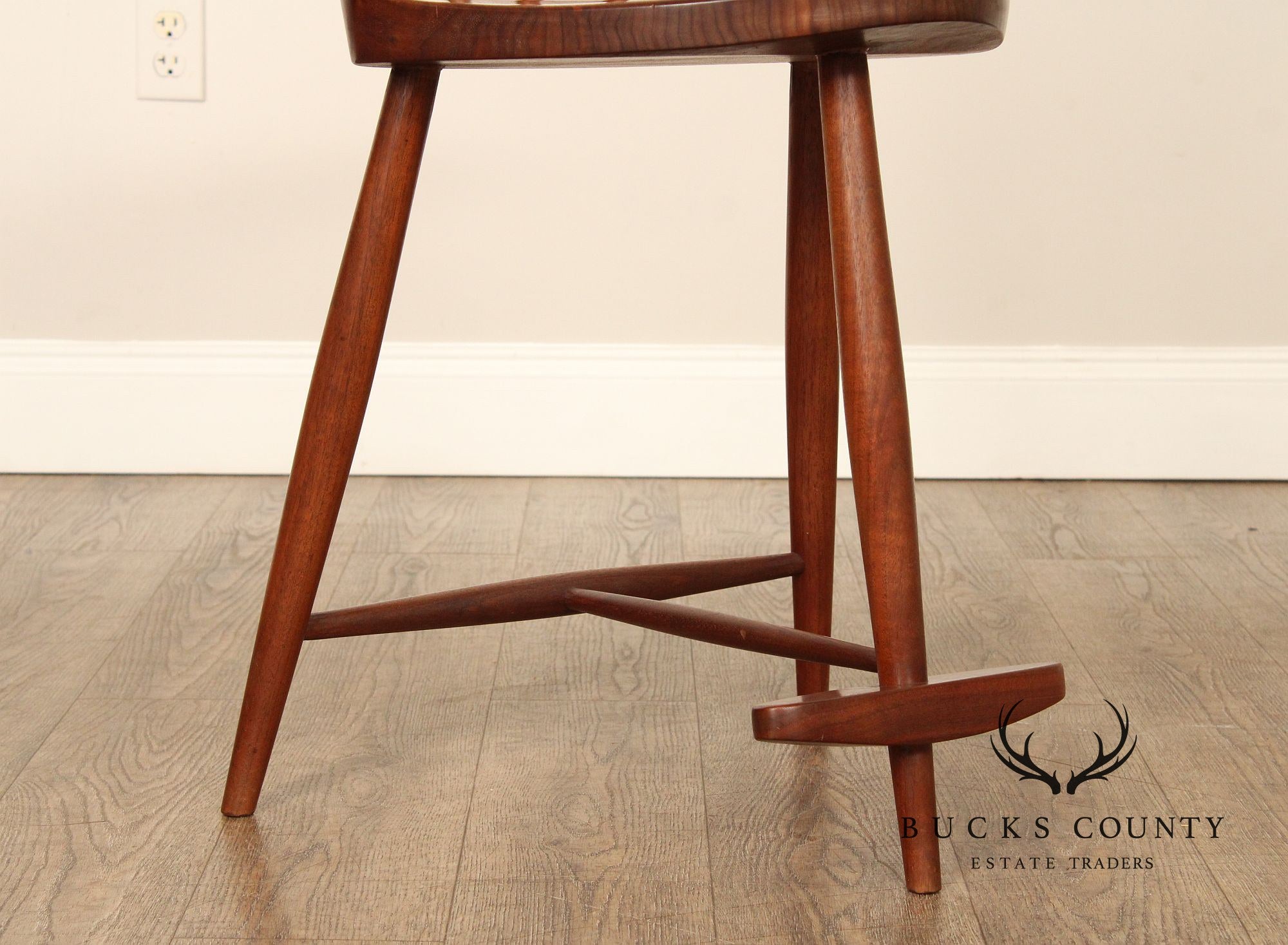 George Nakashima Pair of Walnut 'Mira' Stools