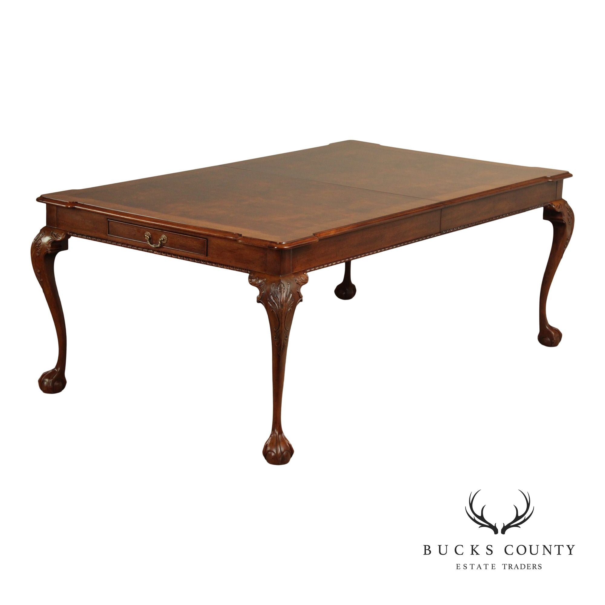 Henredon Rittenhouse Square Chippendale Style Mahogany Dining Table With Ball & Claw Feet