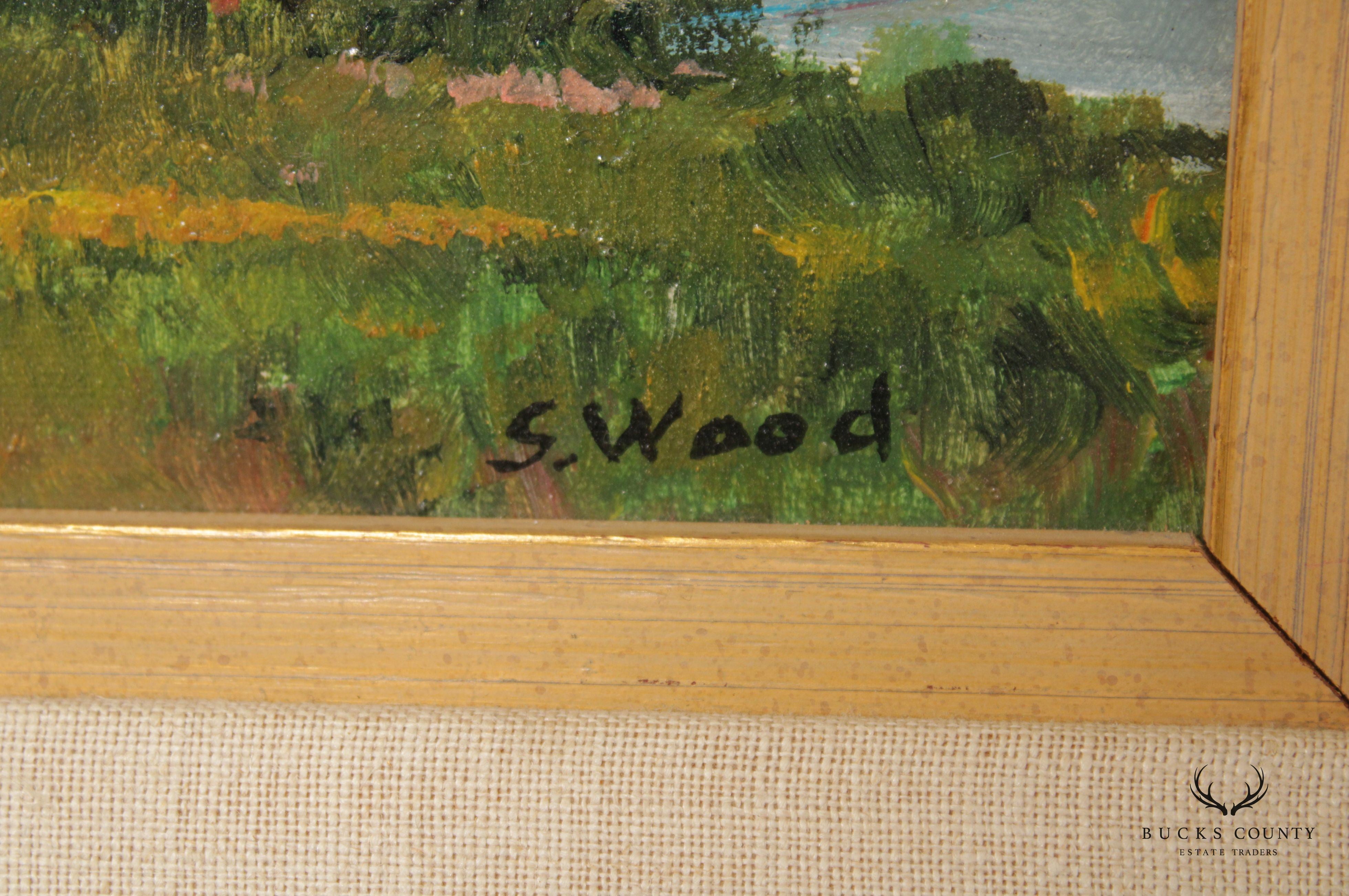S. Wood Framed Oil Painting, A Day On the Water