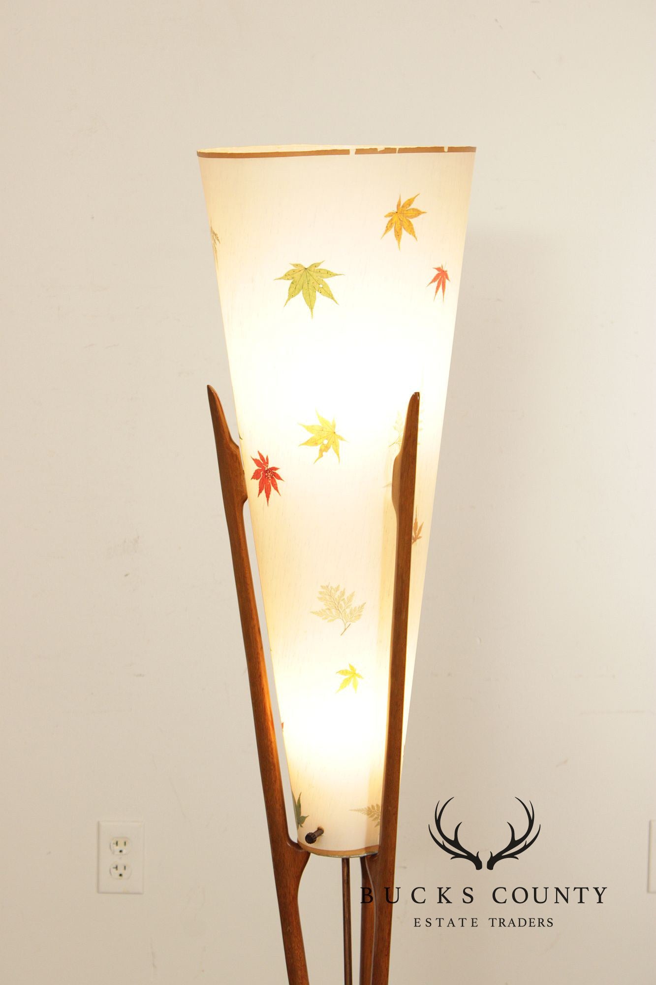 Modeline Mid Century Modern Walnut Floor Lamp