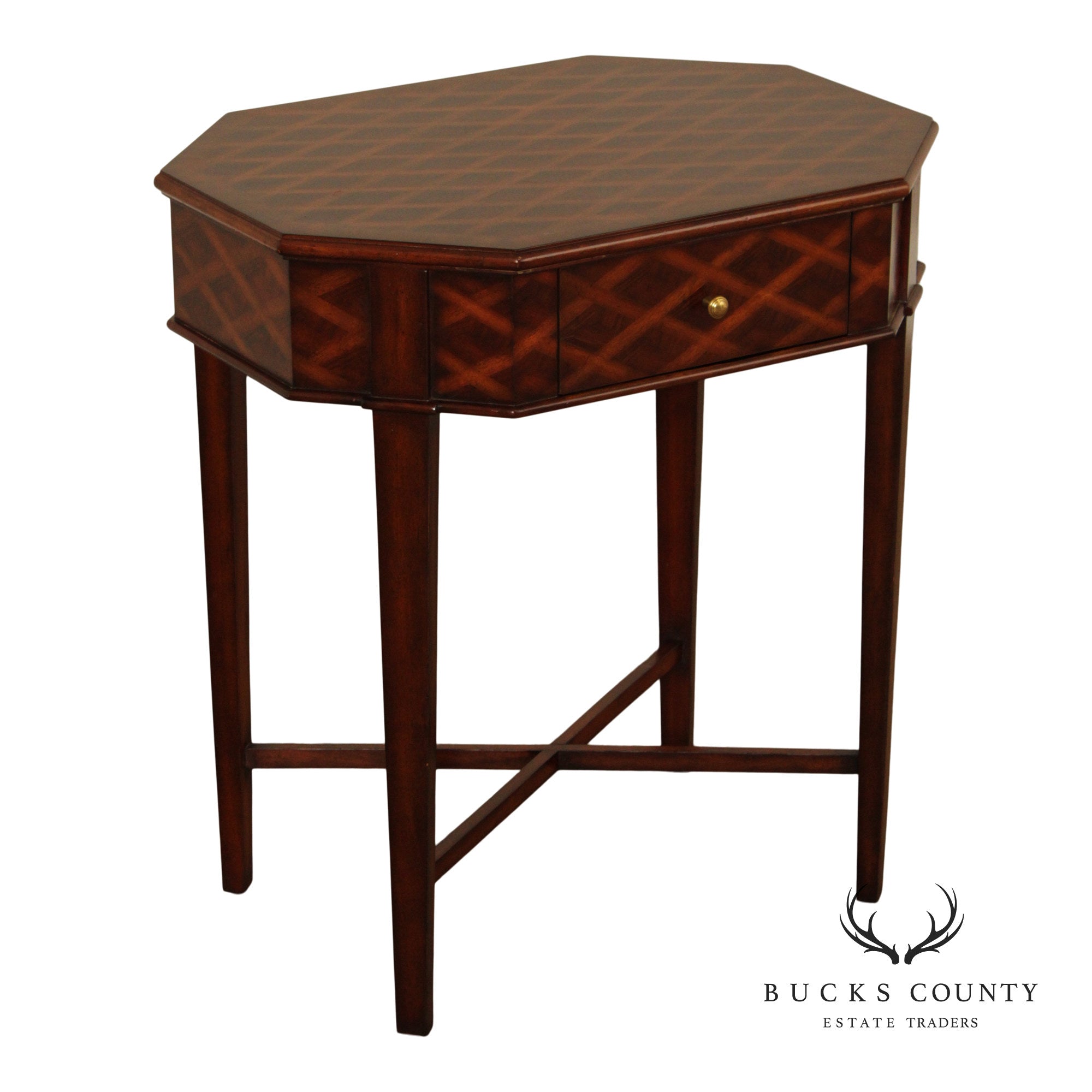Maitland Smith One-Drawer Parquetry Side Table