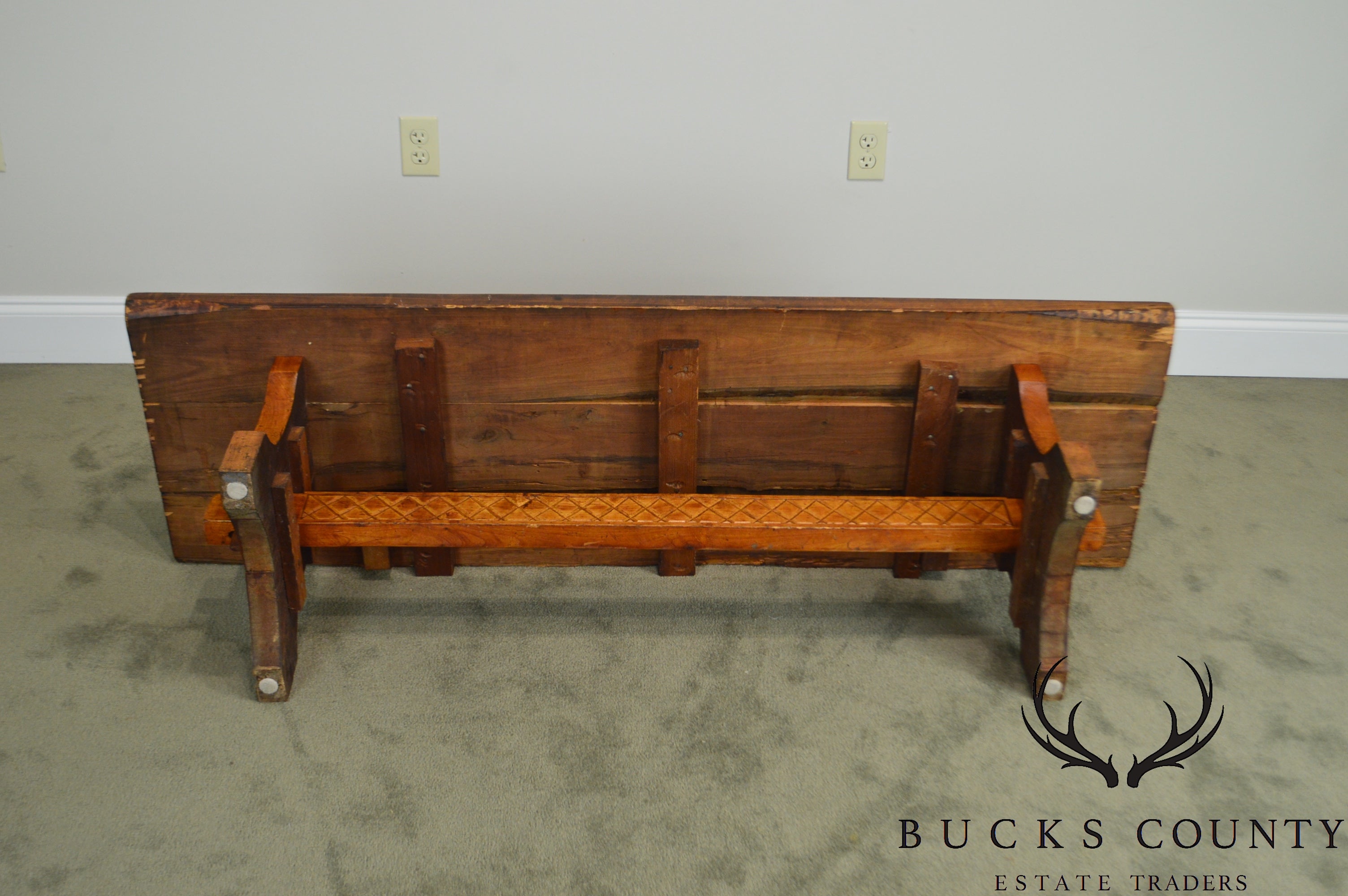 Antique Rustic Arts & Crafts Bench Settee