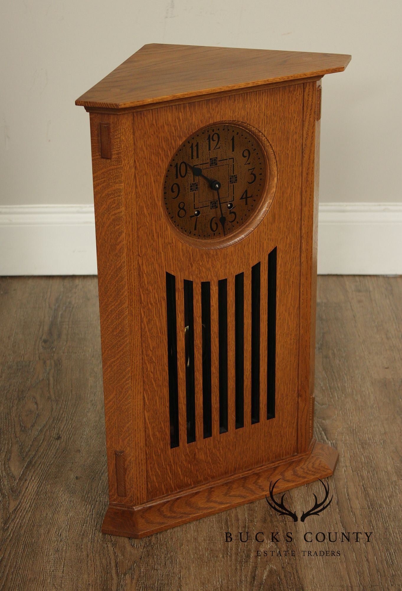 Stickley Mission Collection Oak Corner Clock