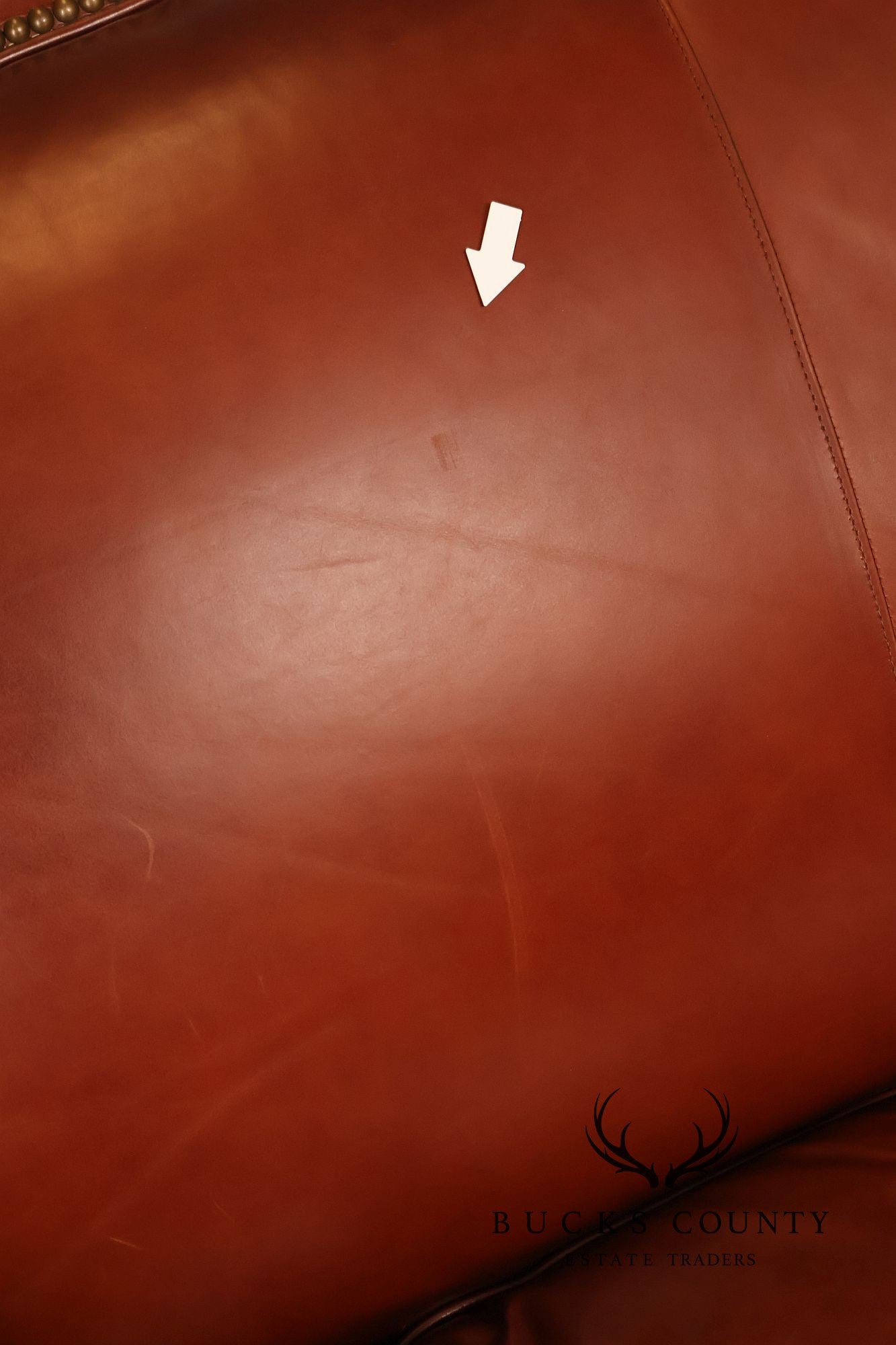 Bradington-Young Traditional Style Leather Three Cushion Sofa