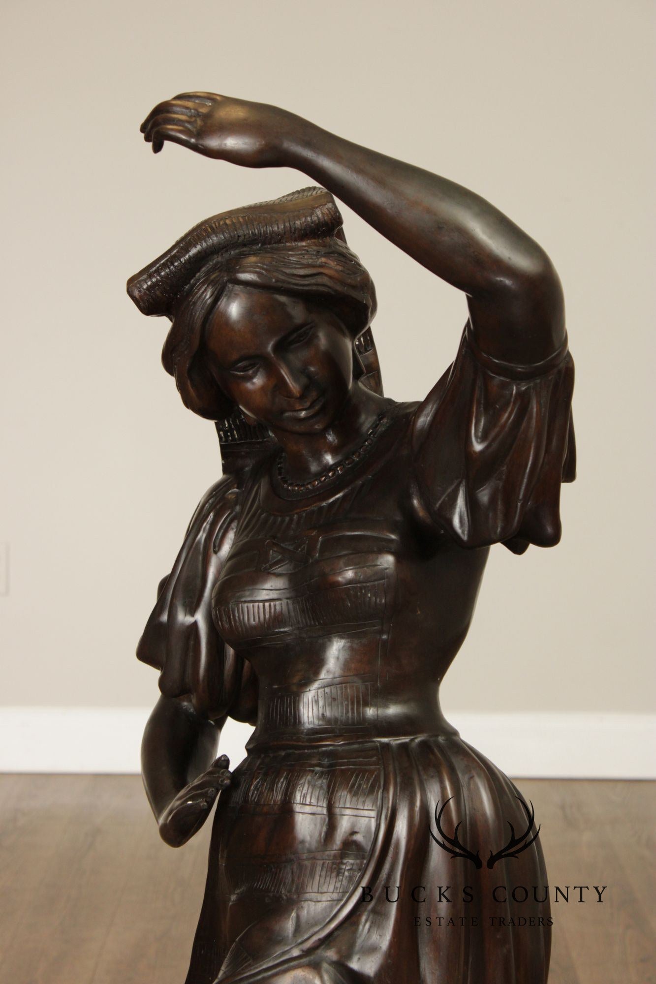 August Moreau Large Patinated Bronze Statue of a Dancer