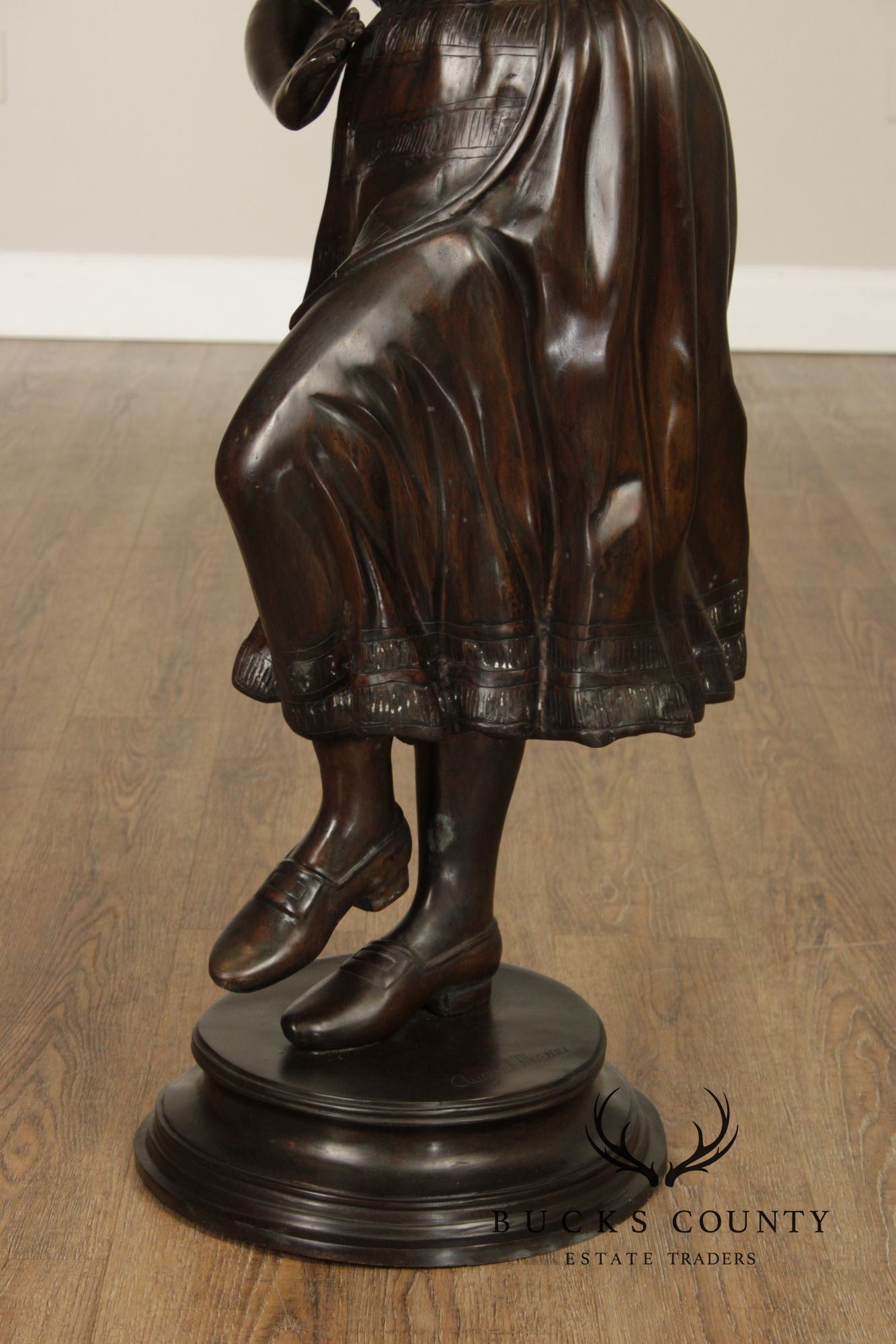 August Moreau Large Patinated Bronze Statue of a Dancer