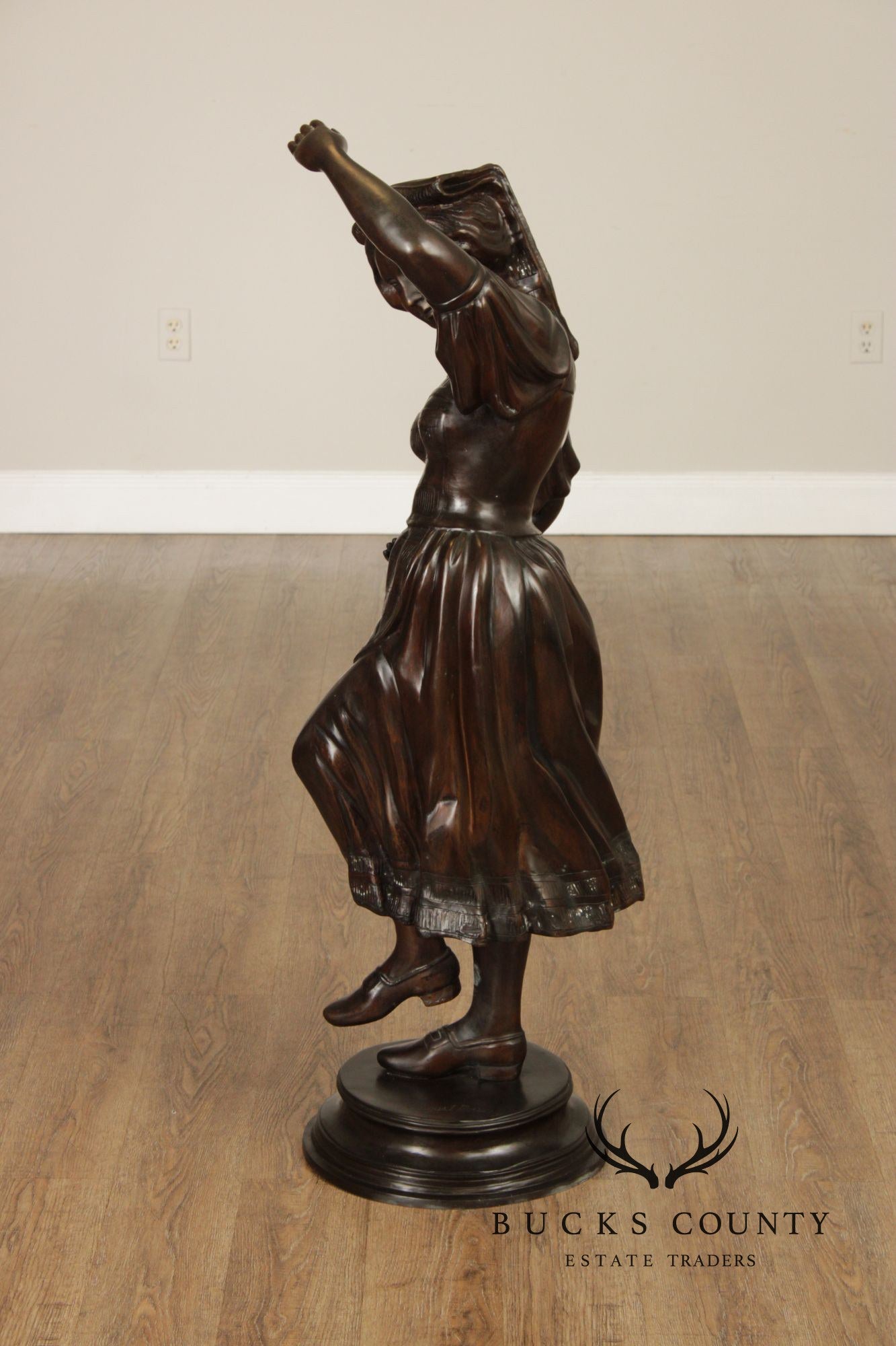 August Moreau Large Patinated Bronze Statue of a Dancer
