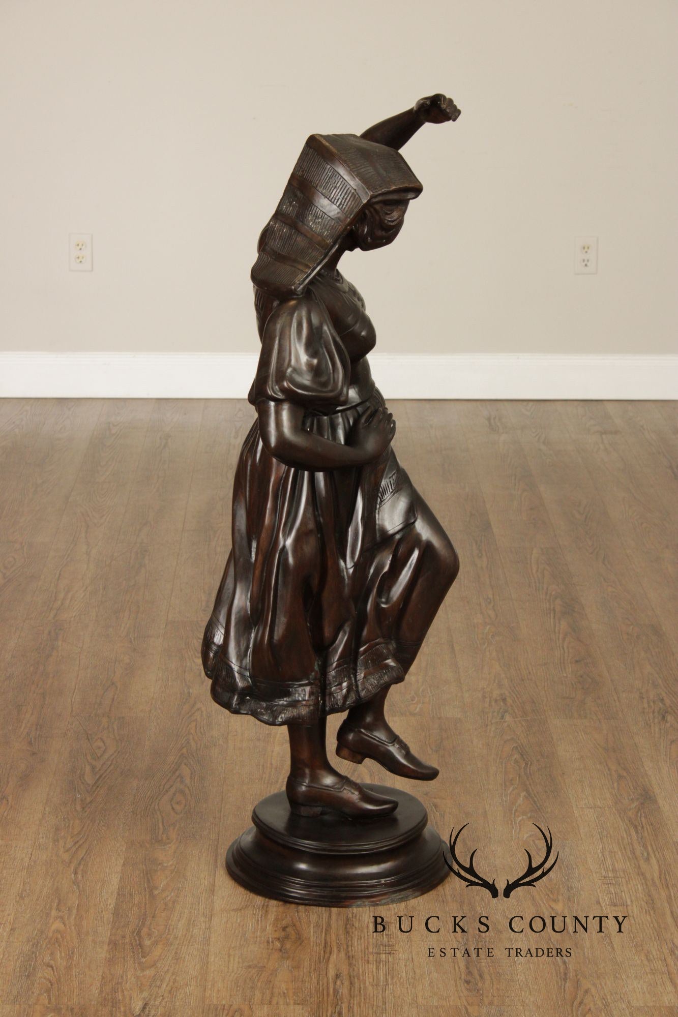 August Moreau Large Patinated Bronze Statue of a Dancer