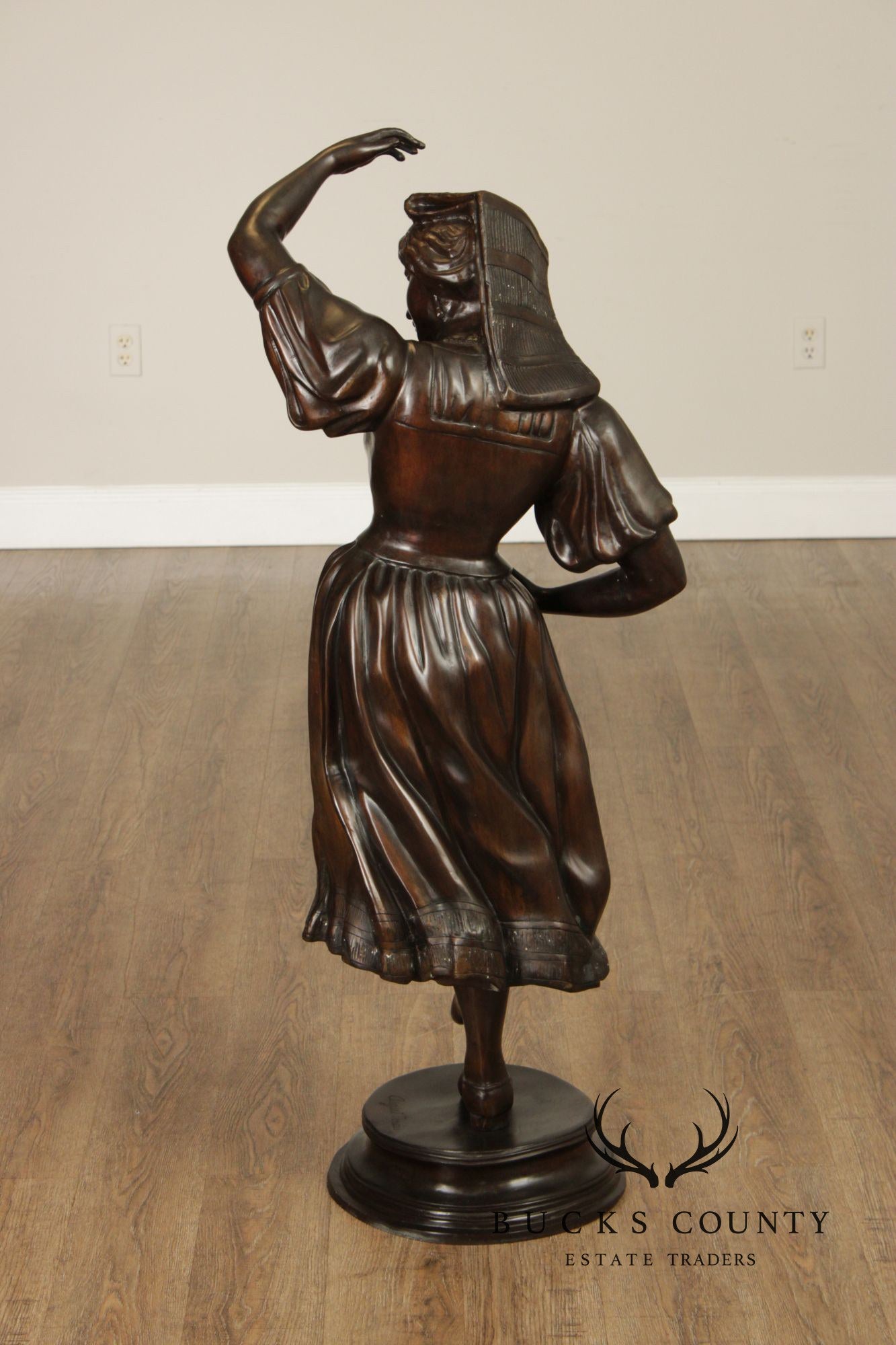 August Moreau Large Patinated Bronze Statue of a Dancer