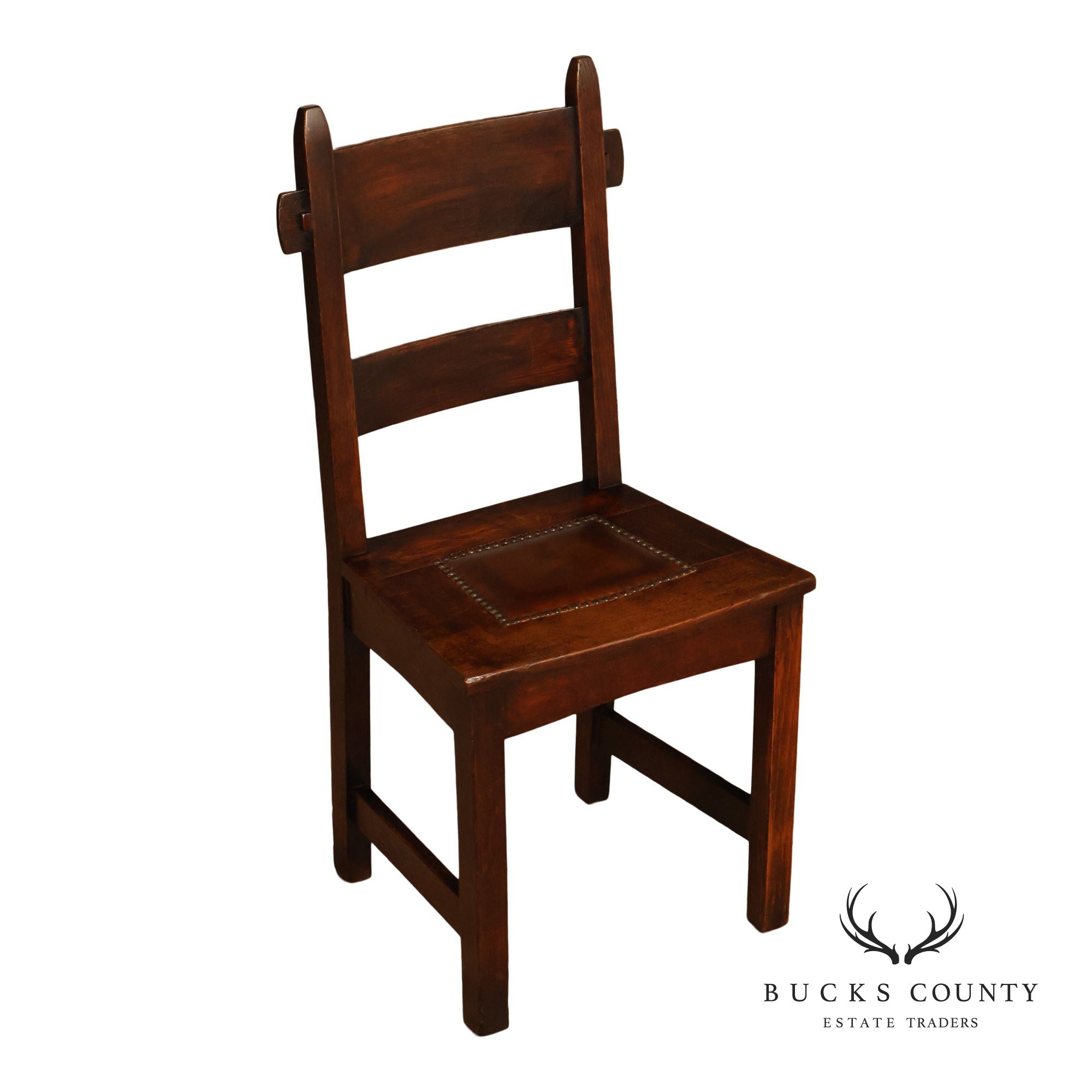Gustav Stickley Antique Oak Rabbit Ear #1291 Dining Chair