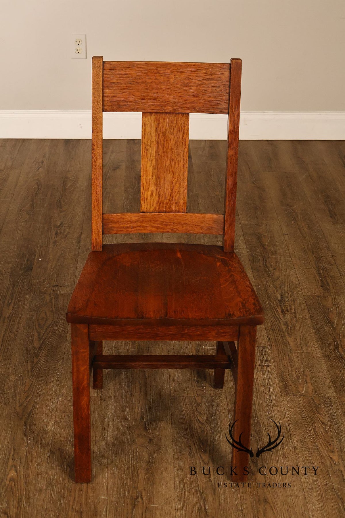 Antique Michigan Chair Company Arts And Crafts Oak Set Of Four Dining Chairs