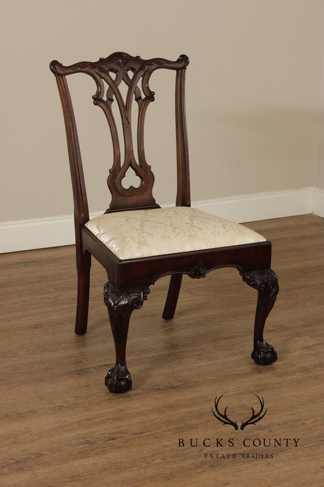 Stickley Chippendale Style Set of Six Mahogany Dining Chairs