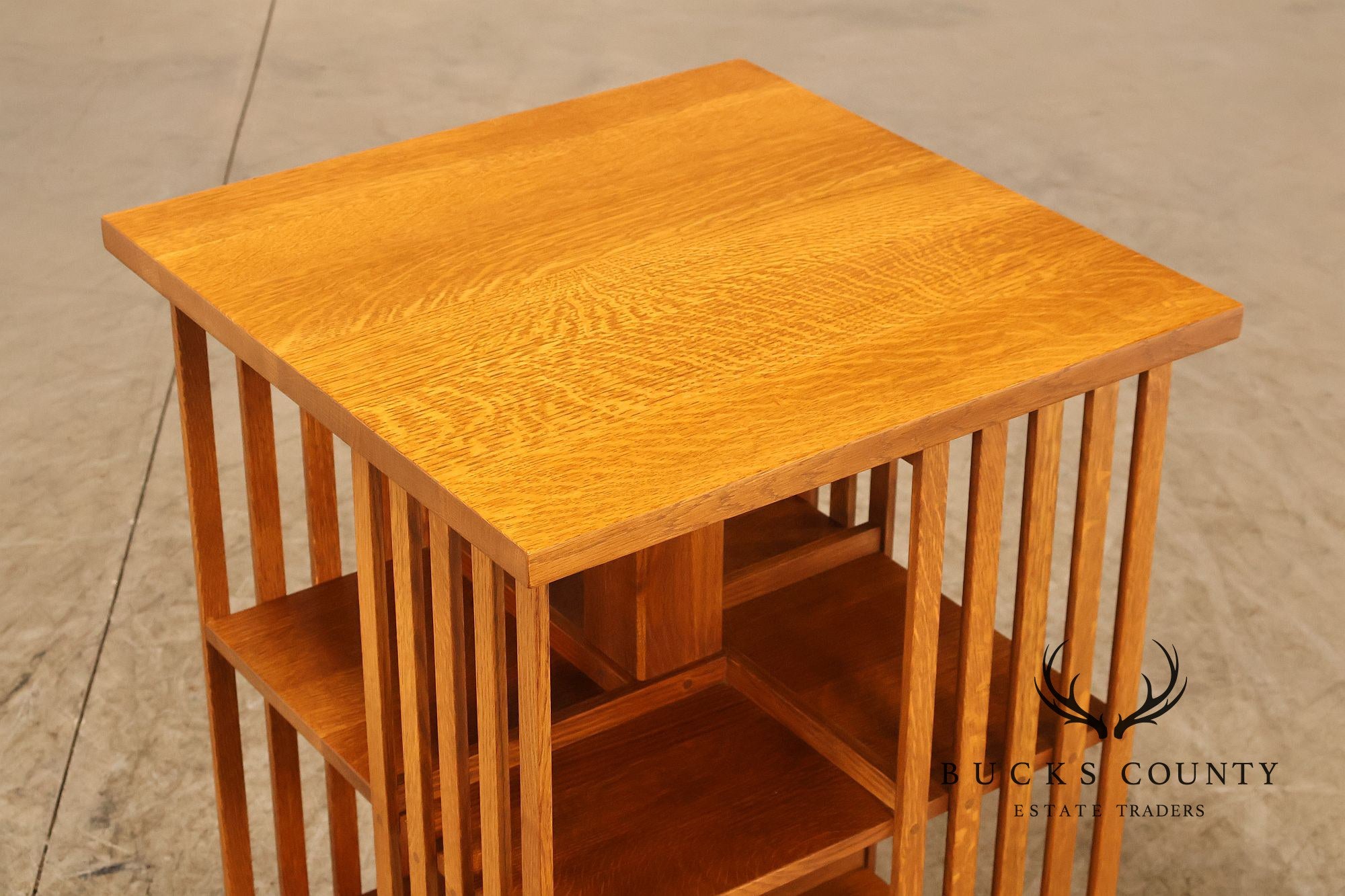 Stickley Mission Collection Oak Spindle Revolving Bookcase