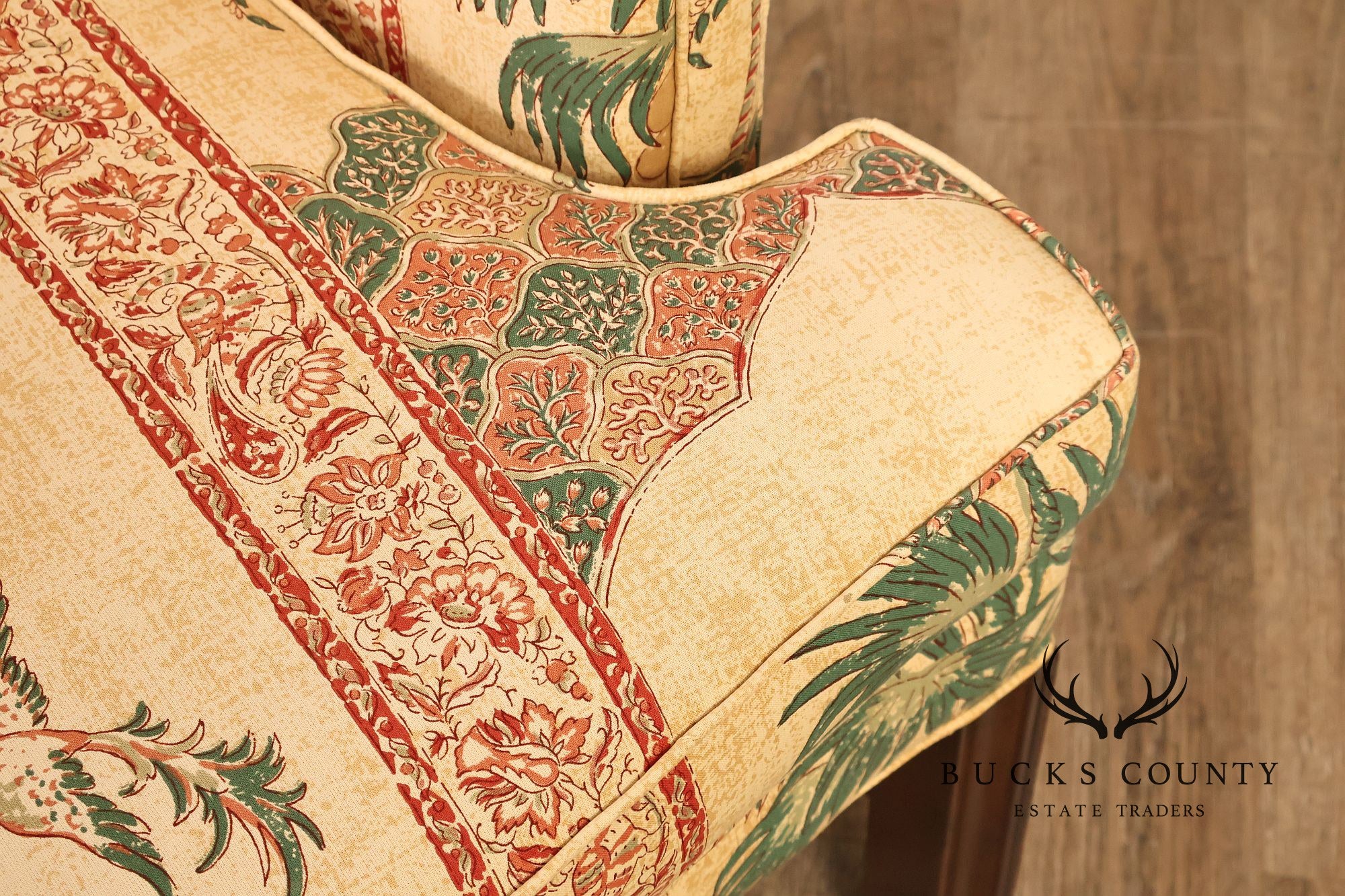 Kittinger Williamsburg Adaptation Chippendale Style Mahogany Wing Chair