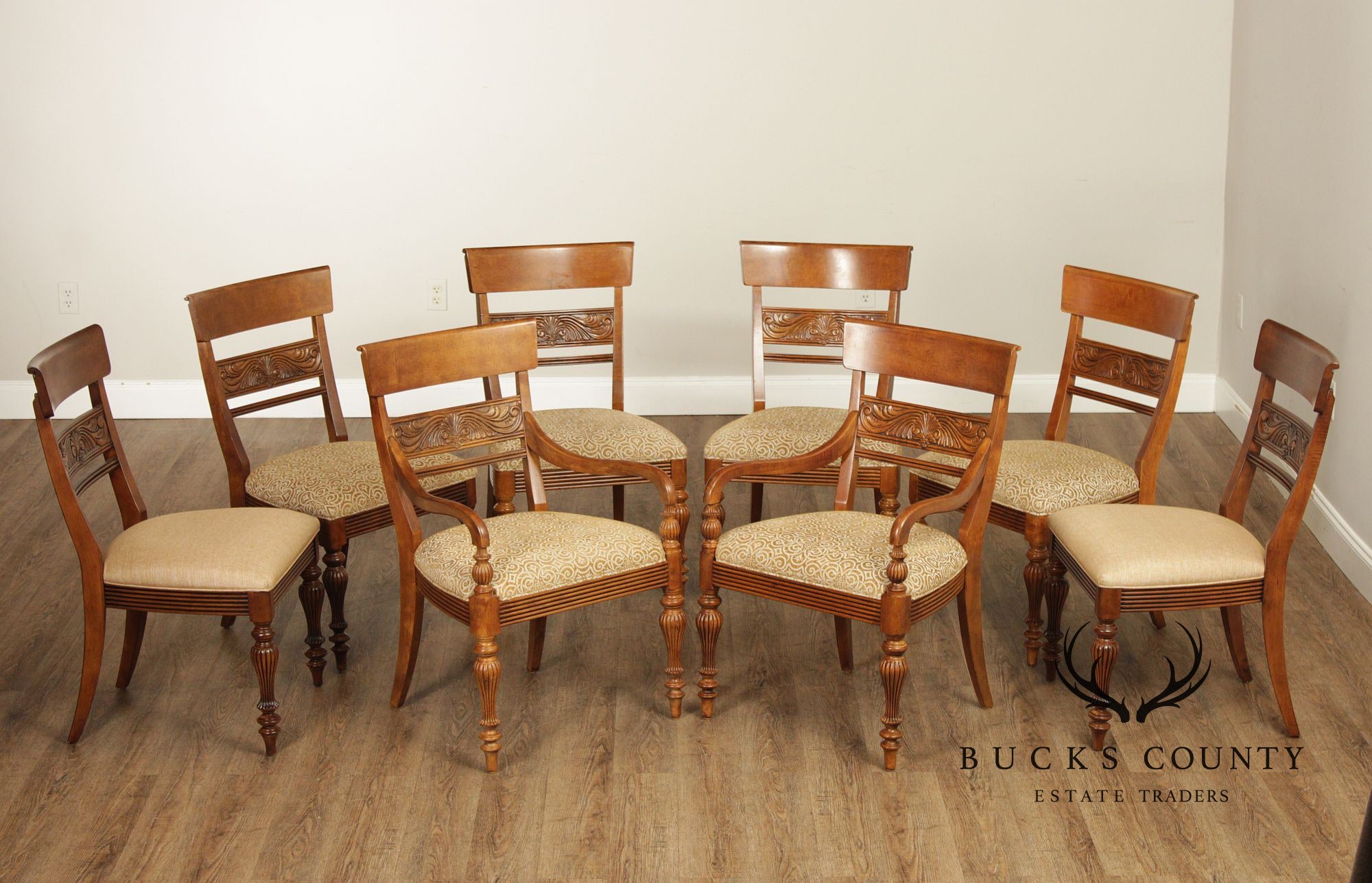 Ethan Allen Set of Eight British Classics 'Mackenzie' Dining Chairs
