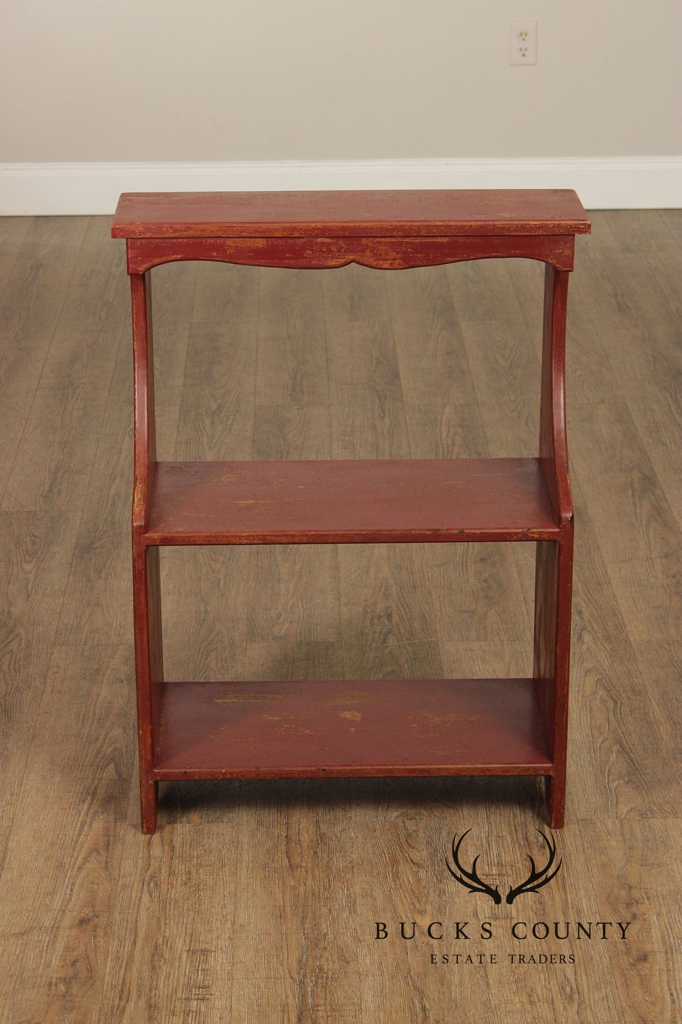 Primitive Painted Three-Tier Display Shelf