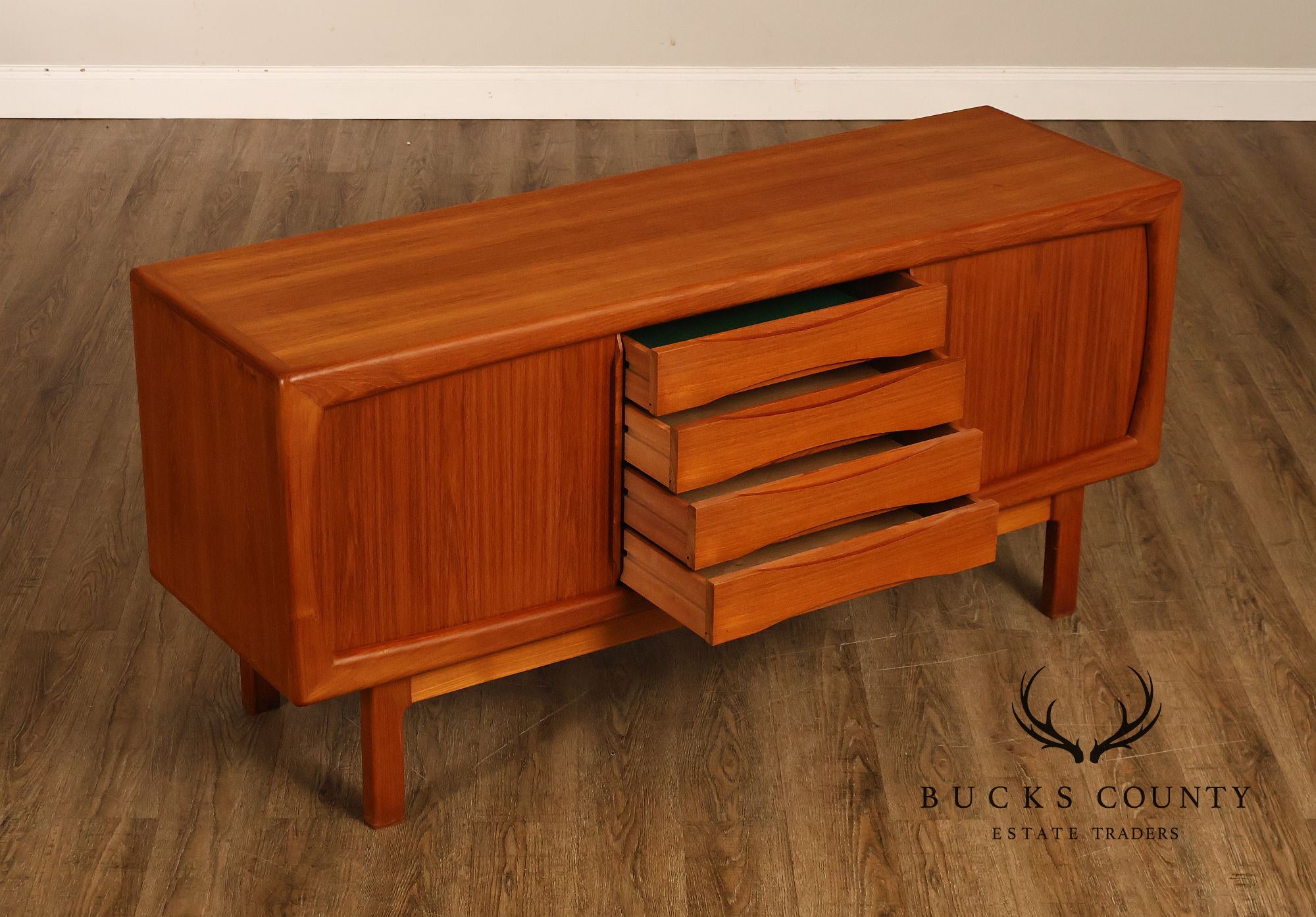 Danish Modern Teak Credenza By H.P. Hansen
