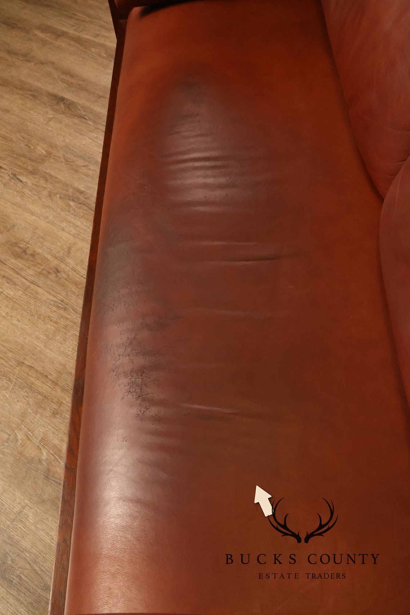 Stickley Mission Collection Oak Settle With Leather Cushions