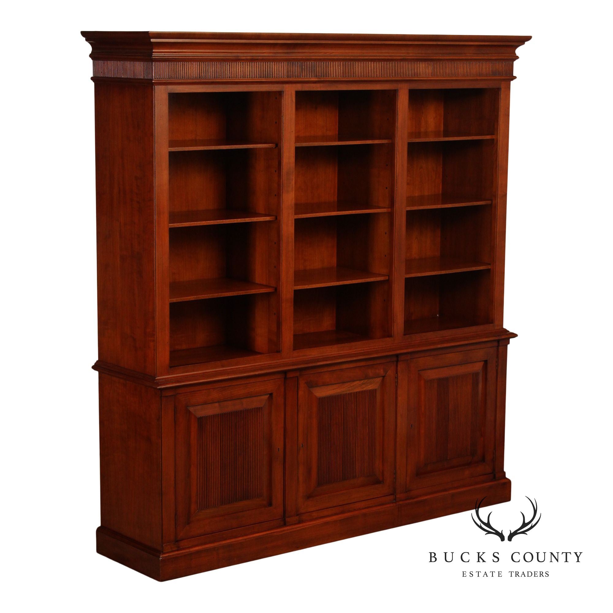 Italian Fiorini Two-Part Bookcase Library Cabinet