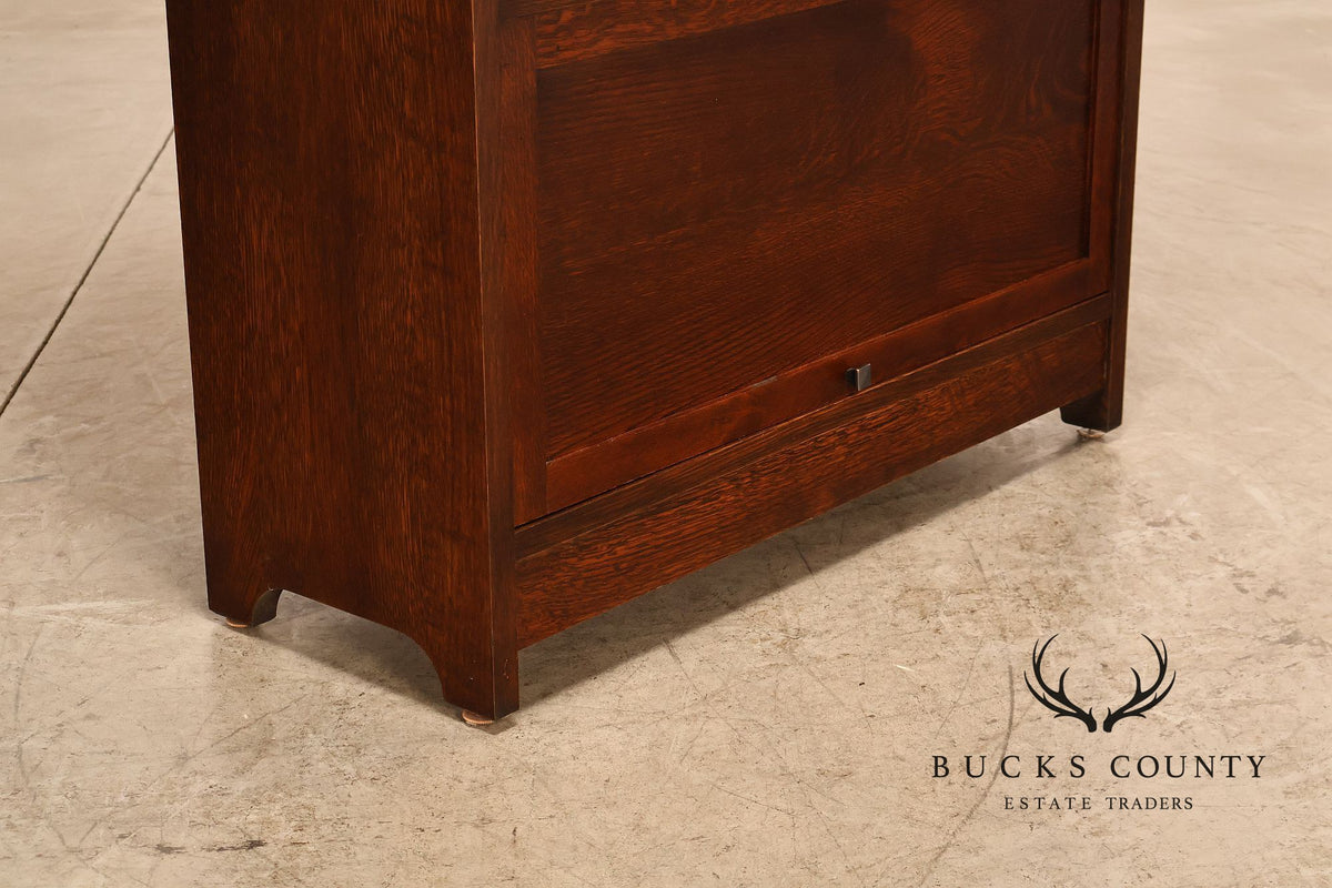 Stickley Mission Collection Oak Four-Section Barrister Bookcase