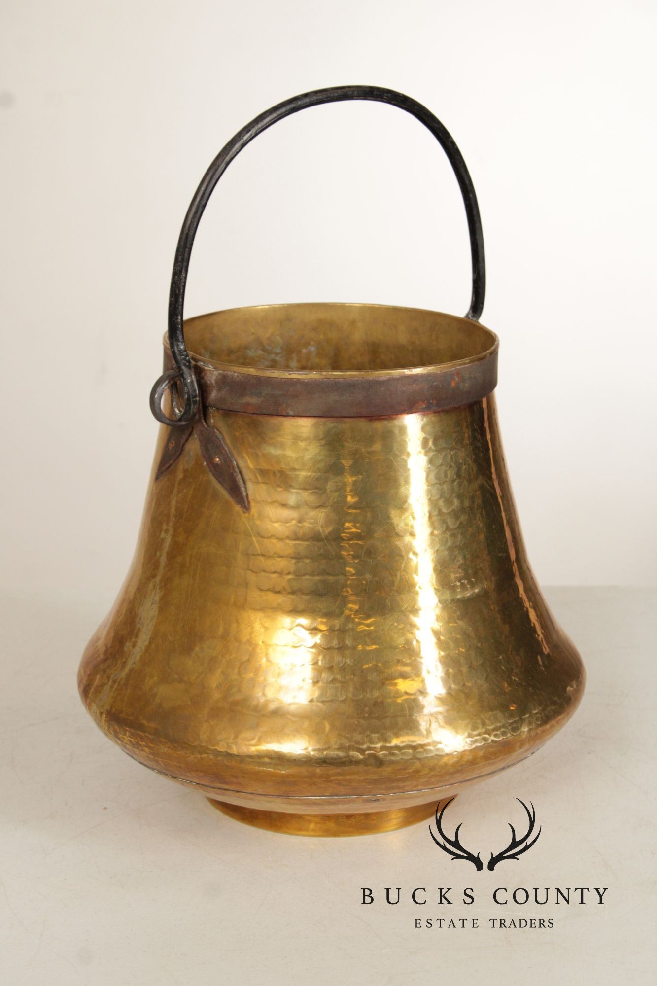 Vintage Hammered Brass Bucket