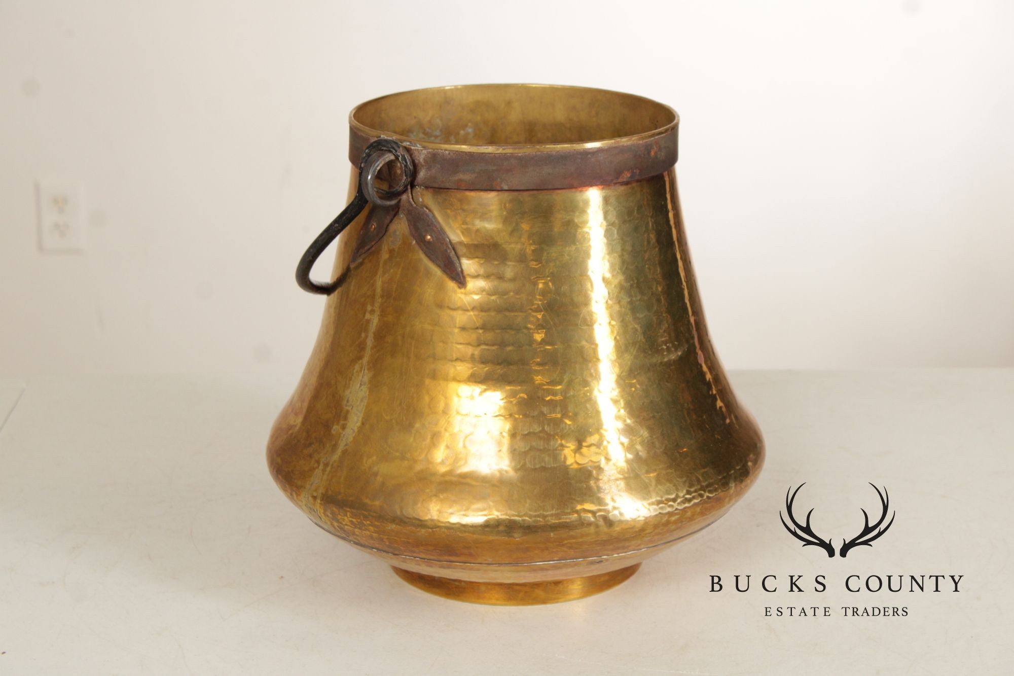Vintage Hammered Brass Bucket