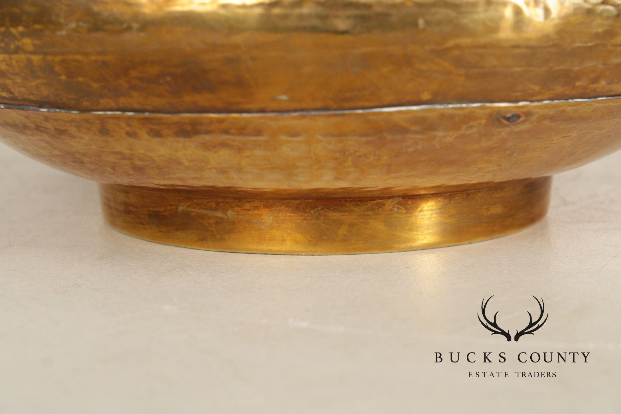 Vintage Hammered Brass Bucket