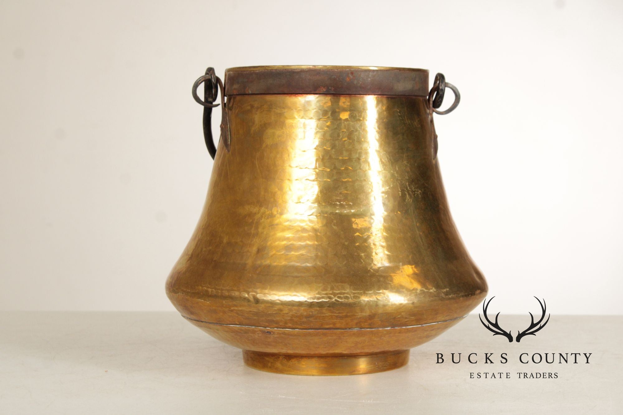 Vintage Hammered Brass Bucket
