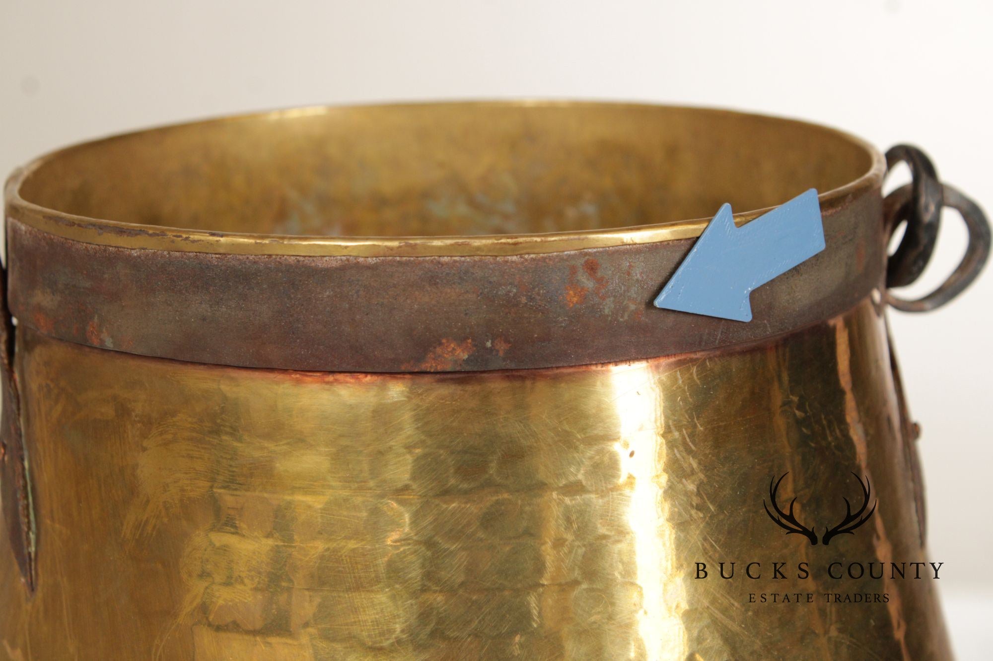 Vintage Hammered Brass Bucket