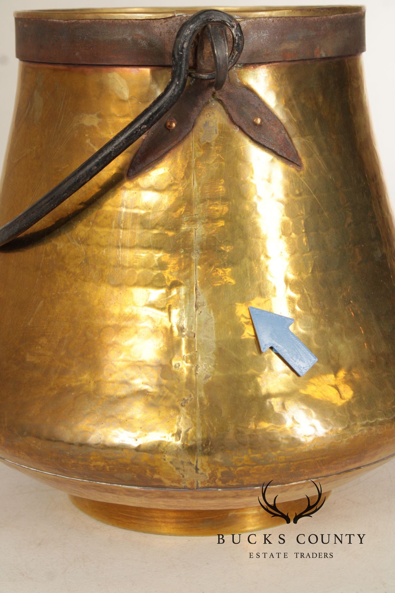 Vintage Hammered Brass Bucket