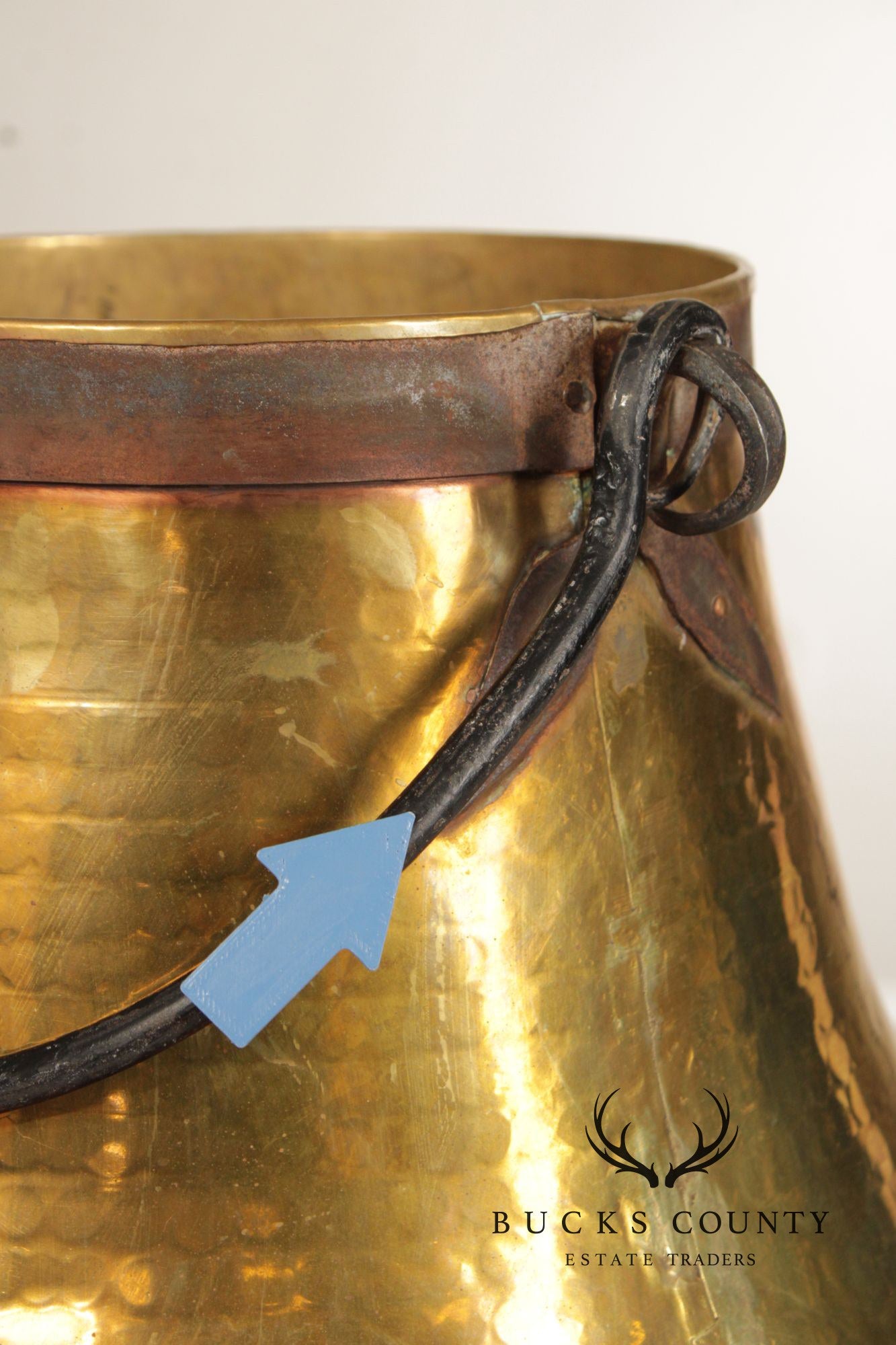 Vintage Hammered Brass Bucket