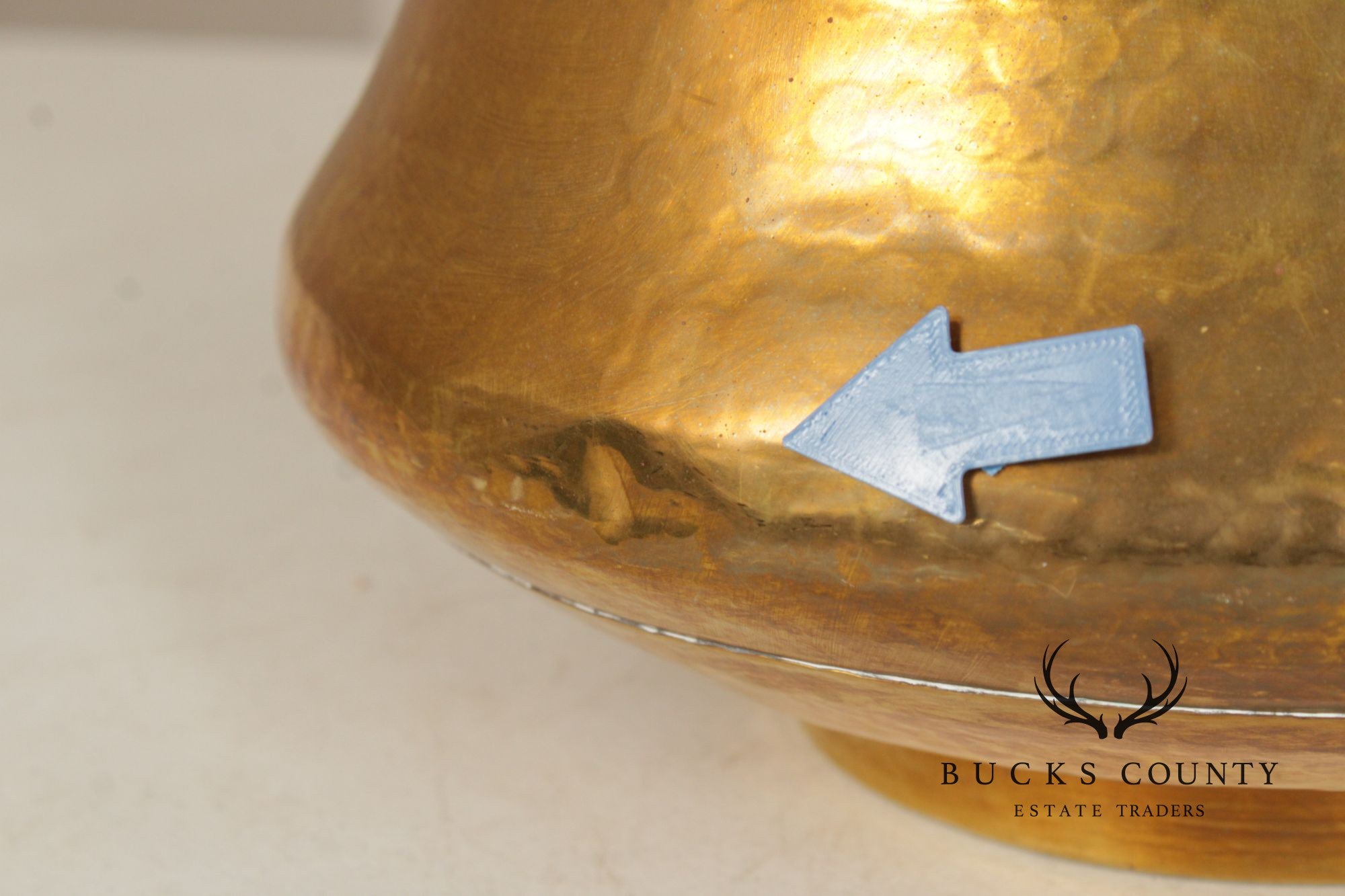 Vintage Hammered Brass Bucket