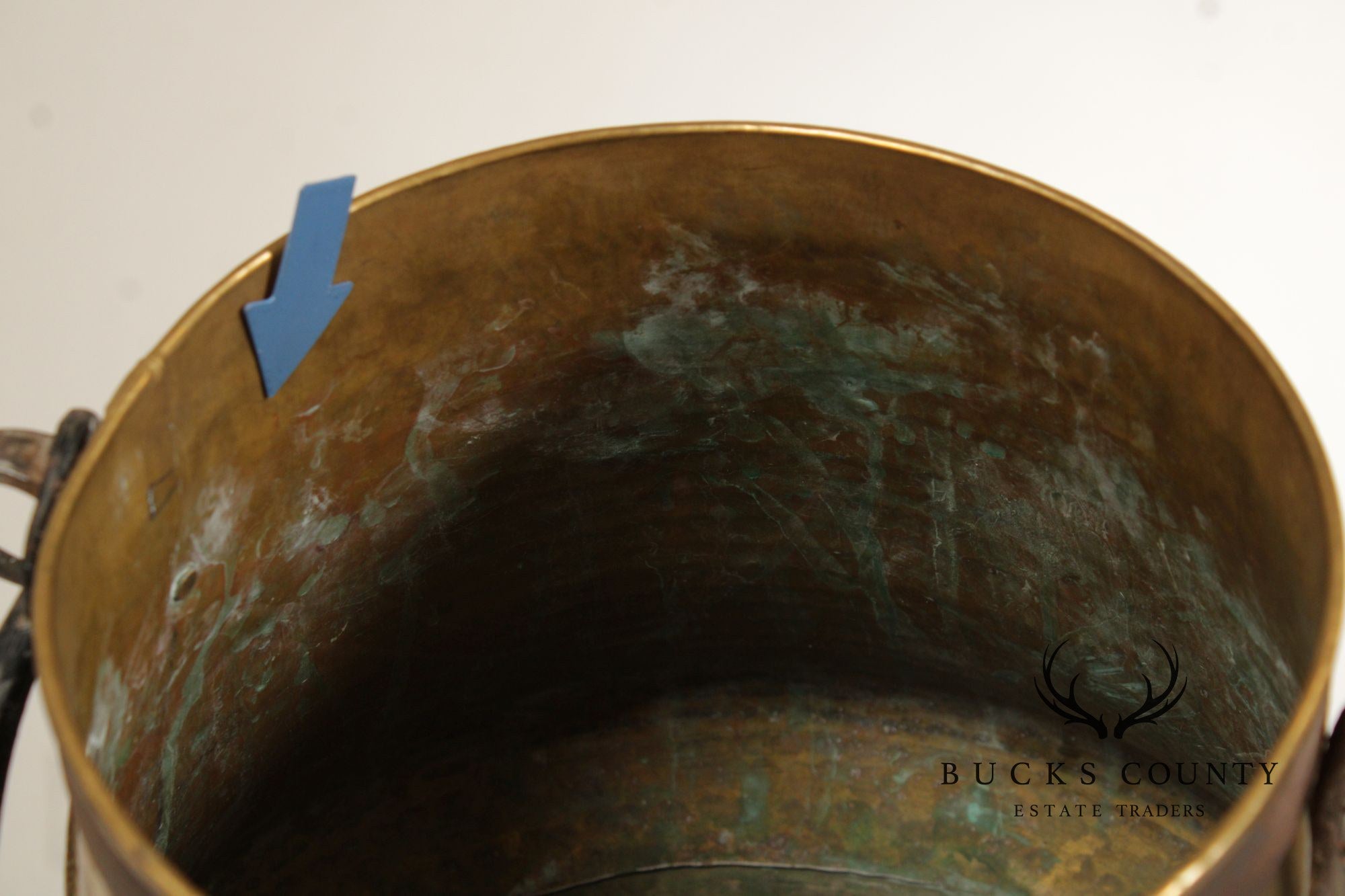 Vintage Hammered Brass Bucket